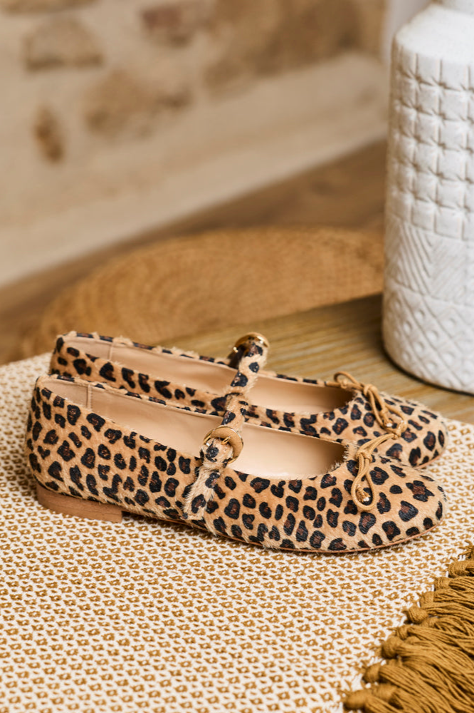 Minuit Sur Terre womens vegan Ballet Flats Silène Léo Print