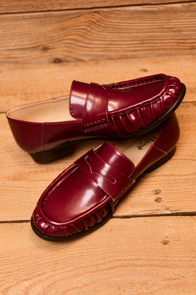 Minuit Sur Terre Damen vegan Loafer Erable Grand Cru Rot