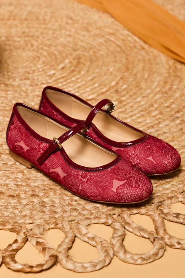 Minuit Sur Terre womens vegan Flats Clara Ruby Red