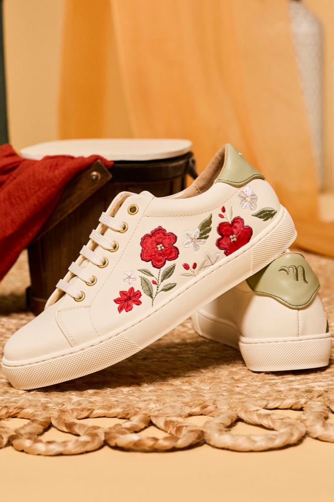 Minuit Sur Terre Damen vegan Sneaker Virevolte In Karminrot