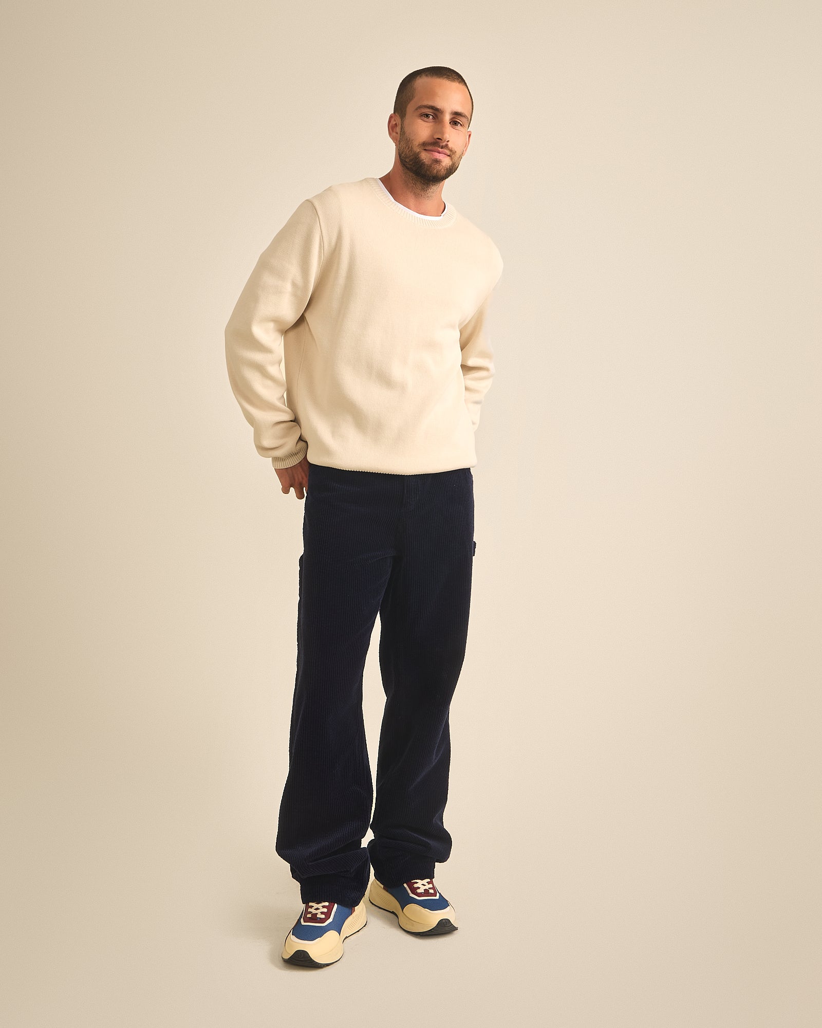 Côtelé men vegan Pants Unisex Carpenters Navy