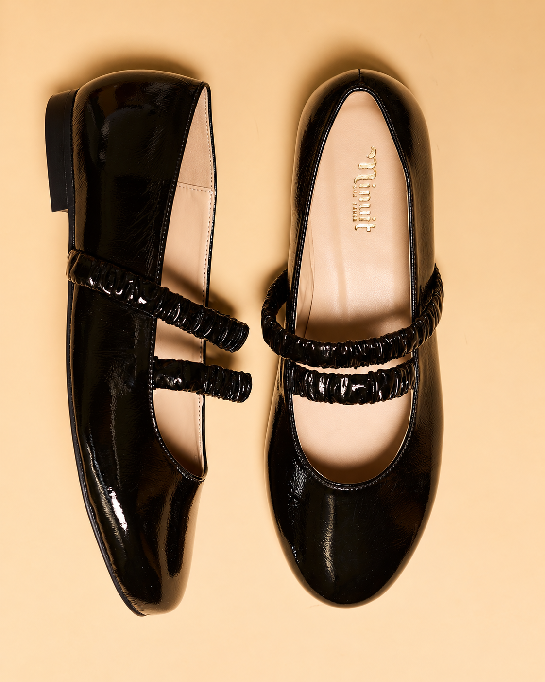 Minuit Sur Terre womens vegan Ballet Flats Mélodie Black