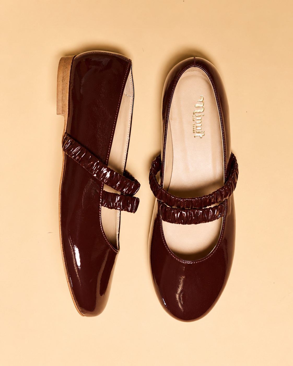 Minuit Sur Terre womens vegan Ballet Flats Mélodie Chocolate