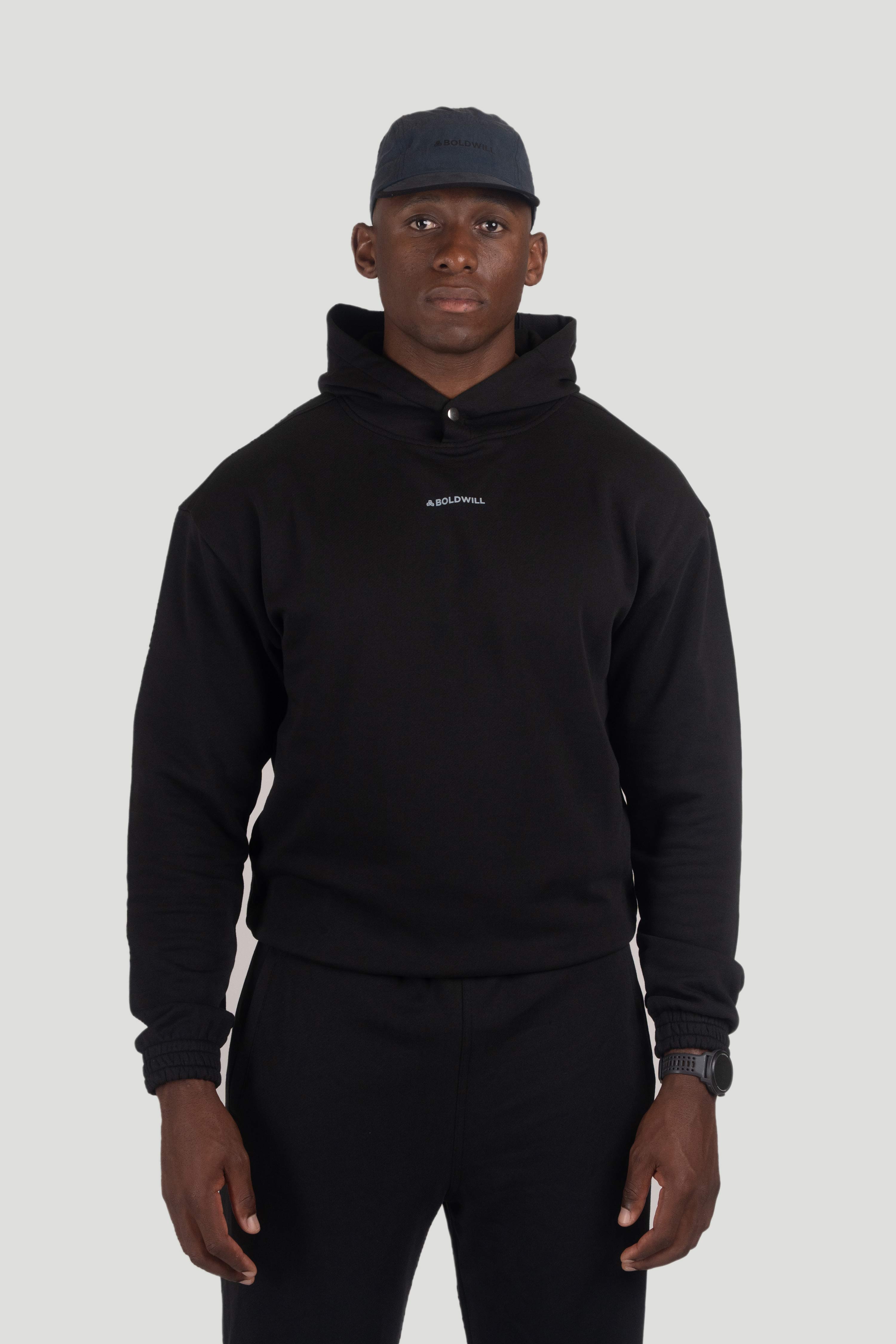 Boldwill Herren vegan Hoodie Pf80 Holz Anthrazit Schwarz
