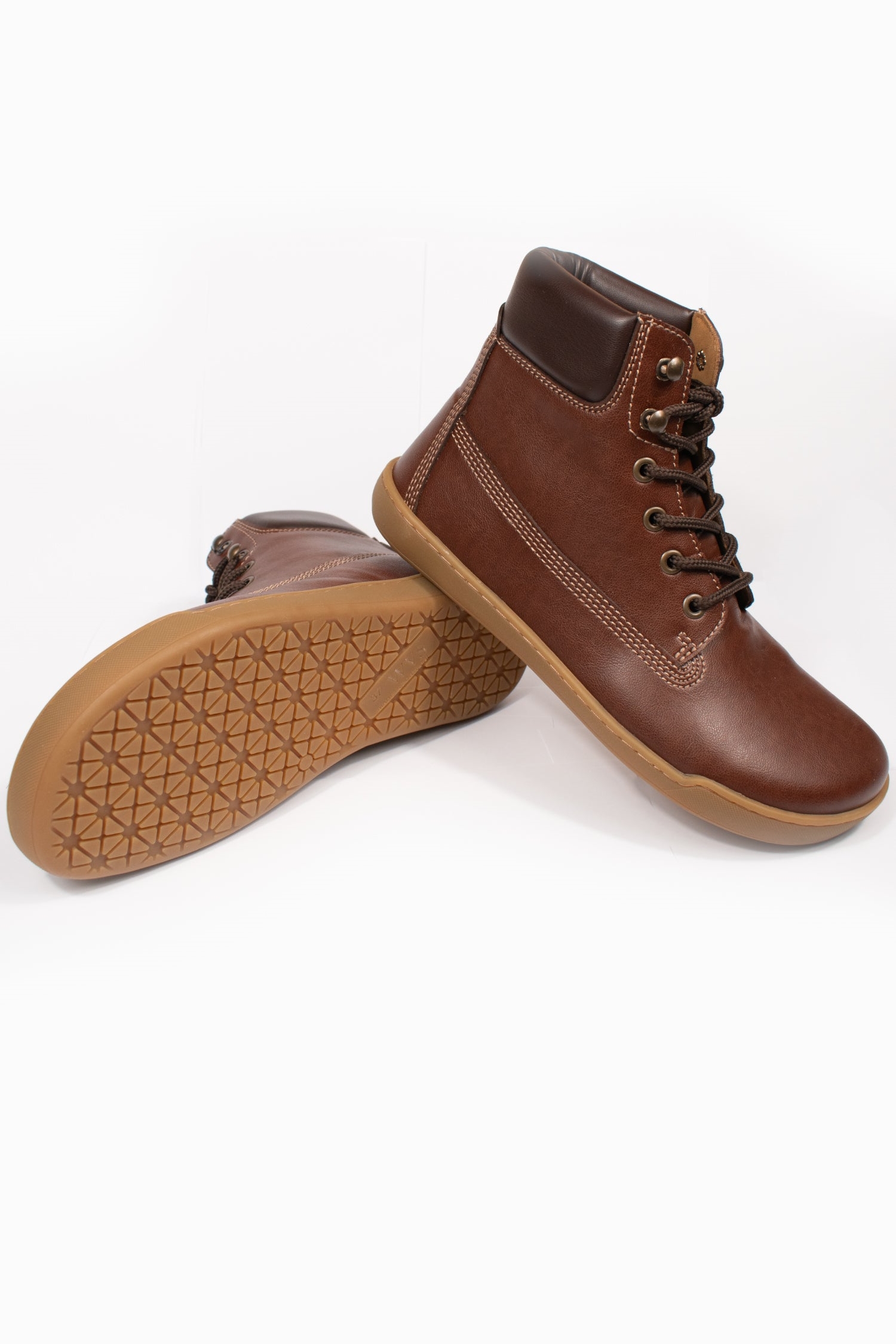 Will's Vegan Store Damen vegan Dock Boots Barefoot Chestnut