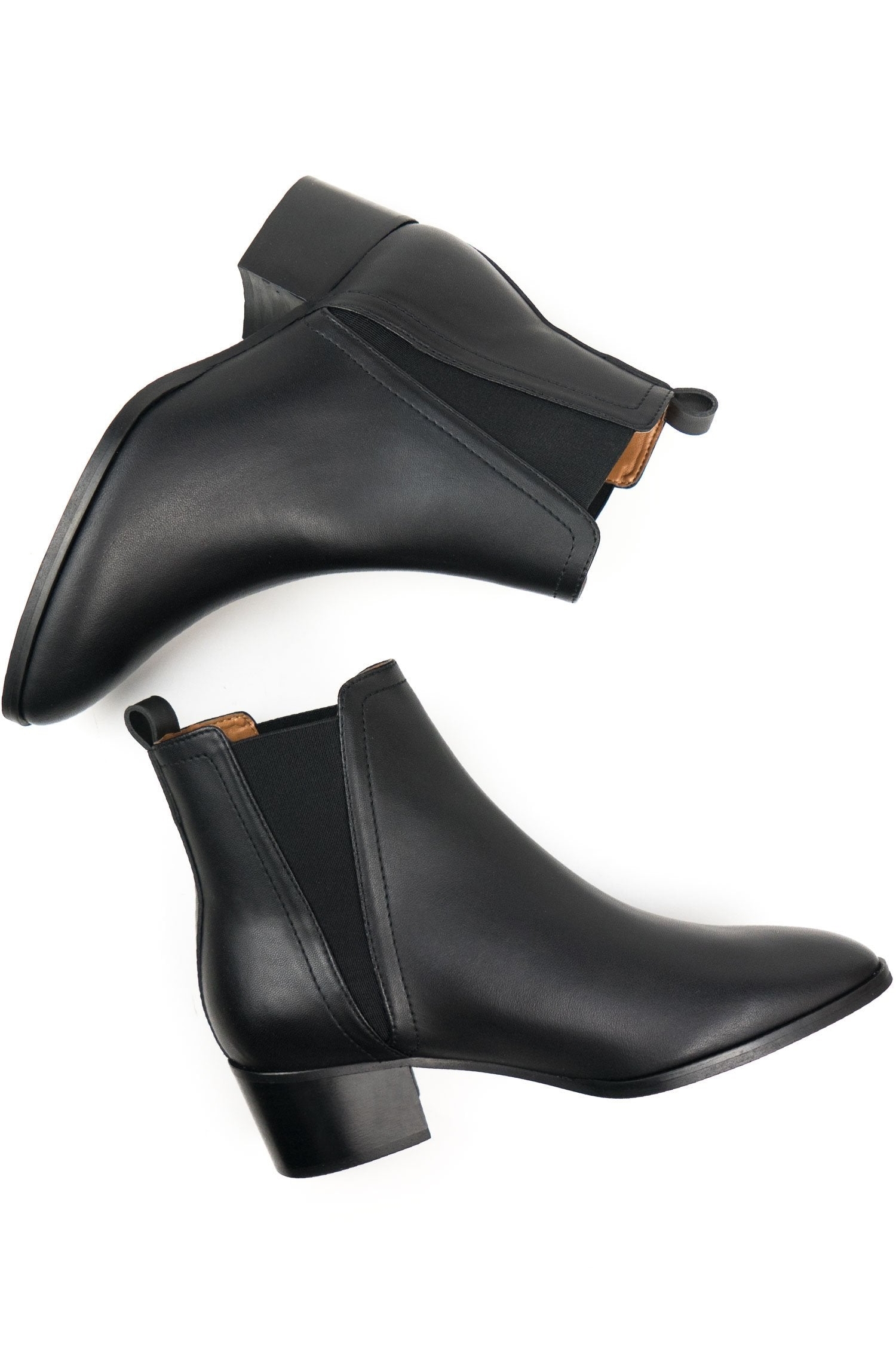 Will's Vegan Store Damen vegan Chelsea Boots Point Toe Schwarz