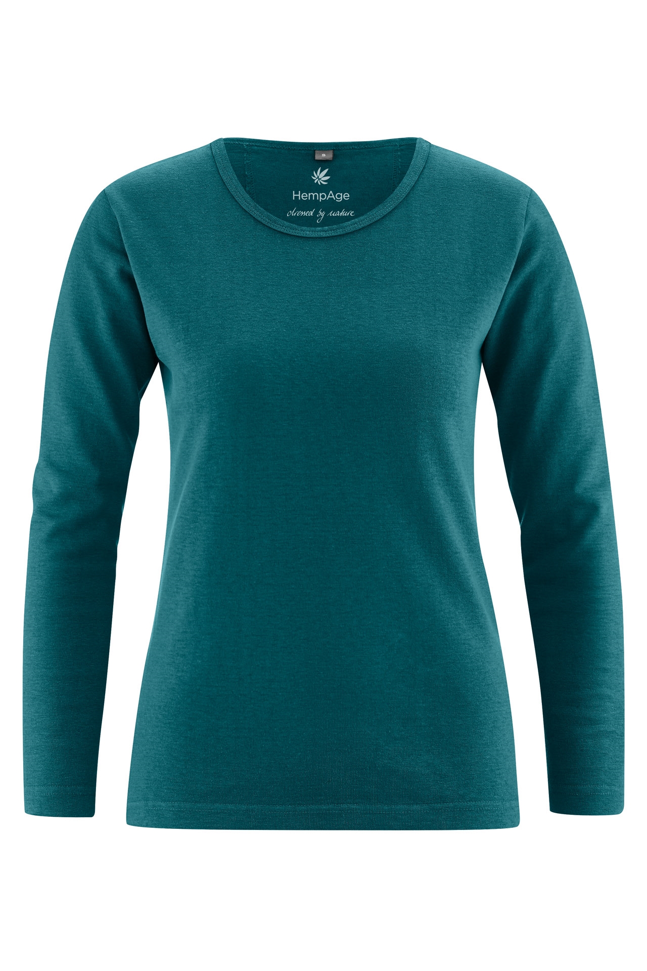 HempAge Damen vegan Langarm Shirt Basic Blaugr&Atilde;&frac14;n