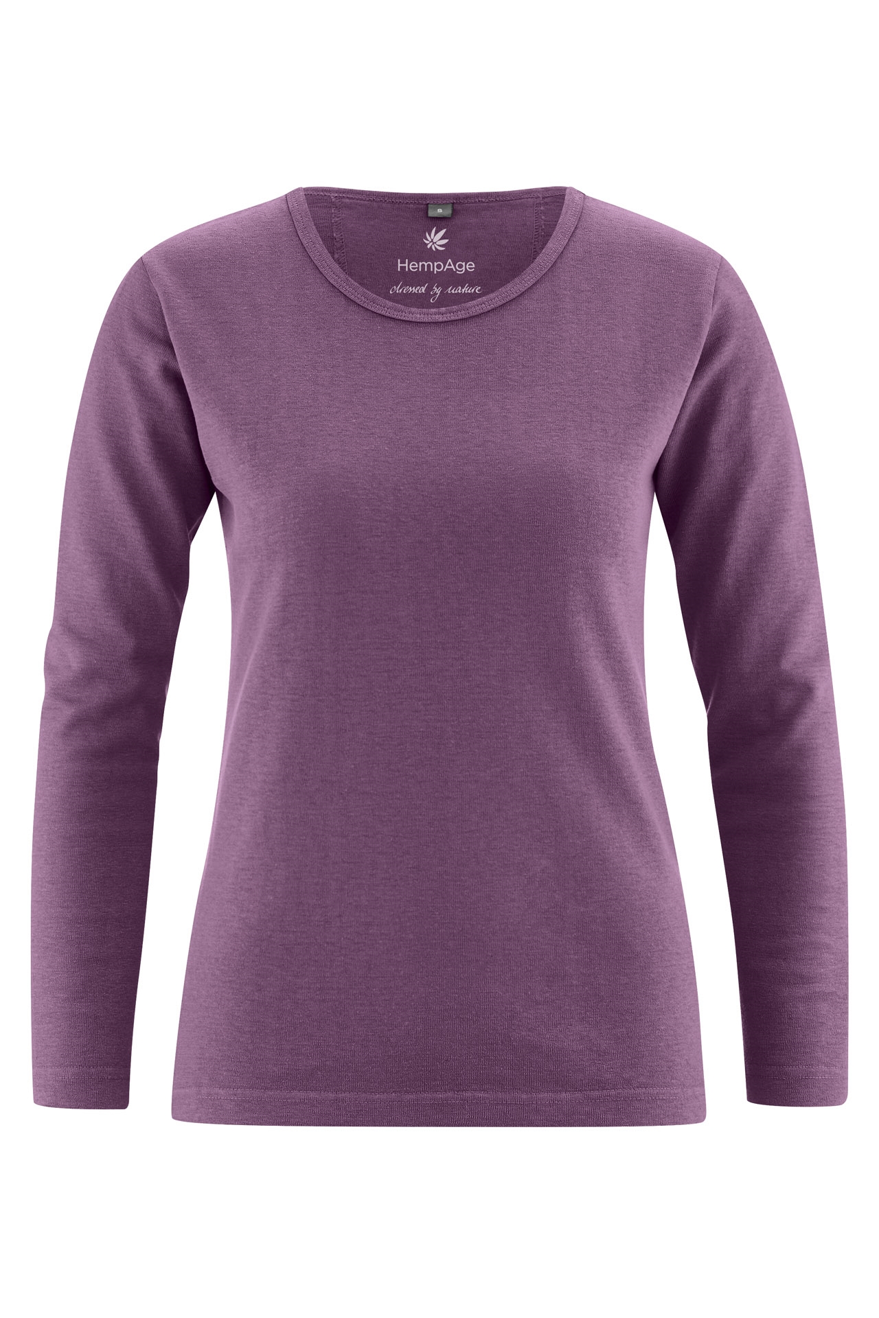 HempAge Damen vegan Langarm Shirt Basic Amethystviolett