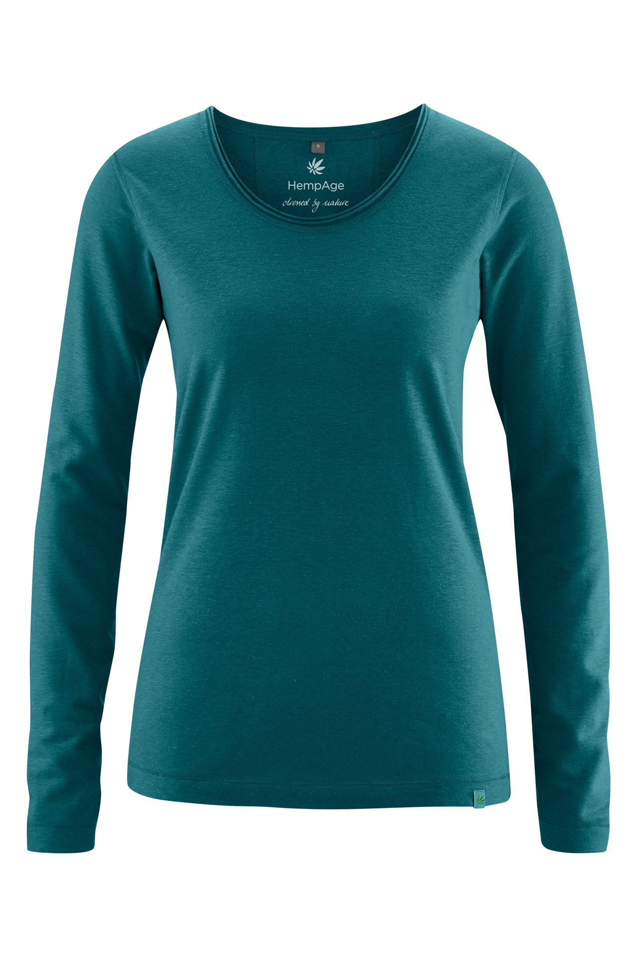 HempAge Damen vegan Langarm T-Shirt In Blaugr&Atilde;&frac14;n