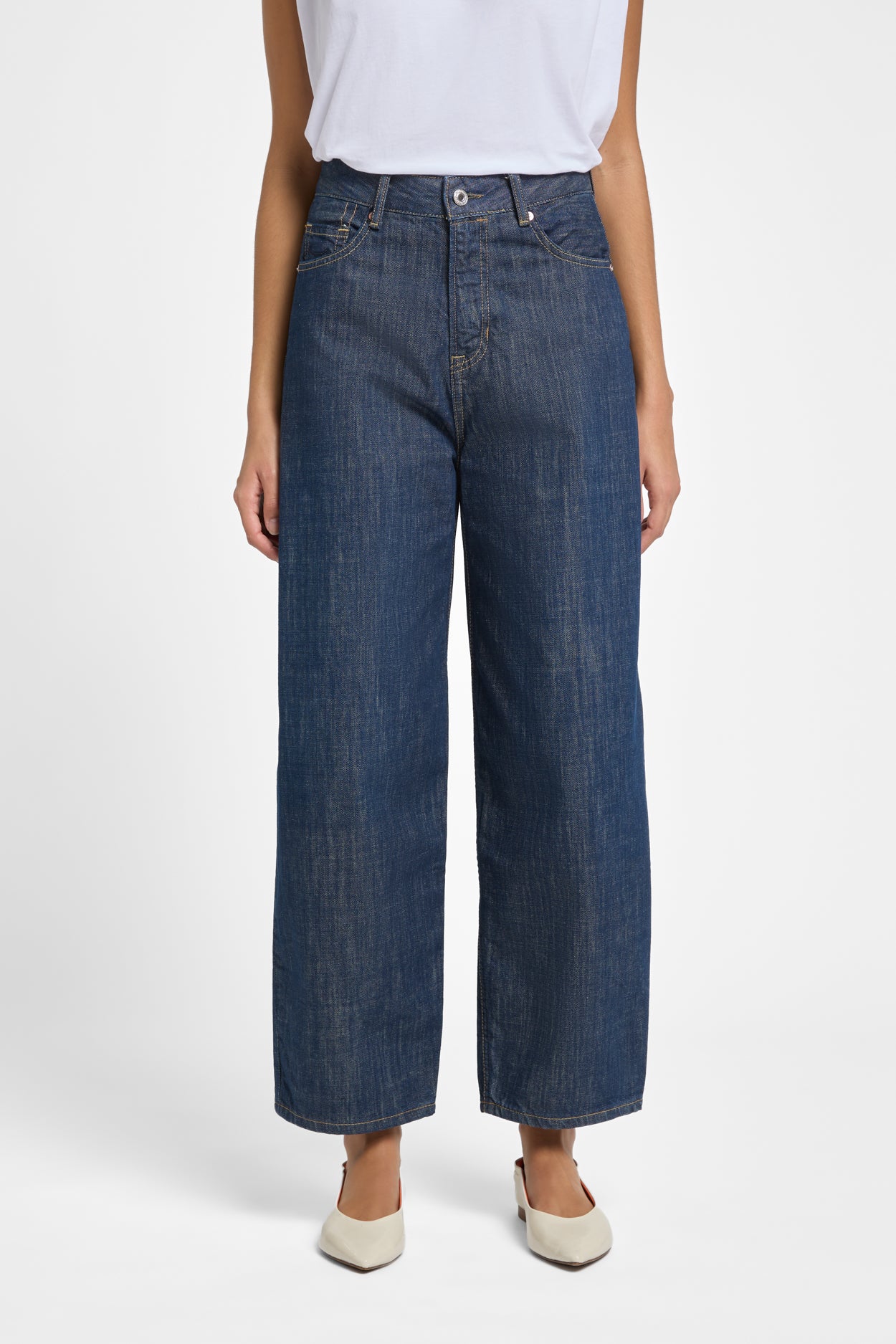 Kings Of Indigo Damen vegan Jeans Leila Matrix Mid Washed Blue