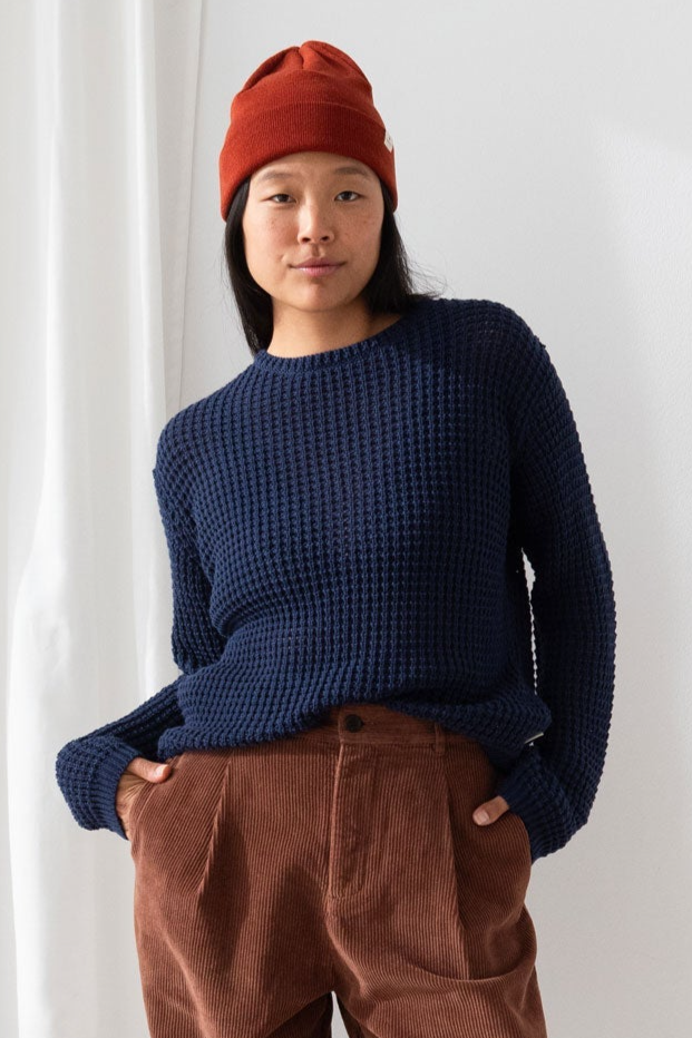 TWOTHIRDS Damen vegan Pullover Teresa Marineblau