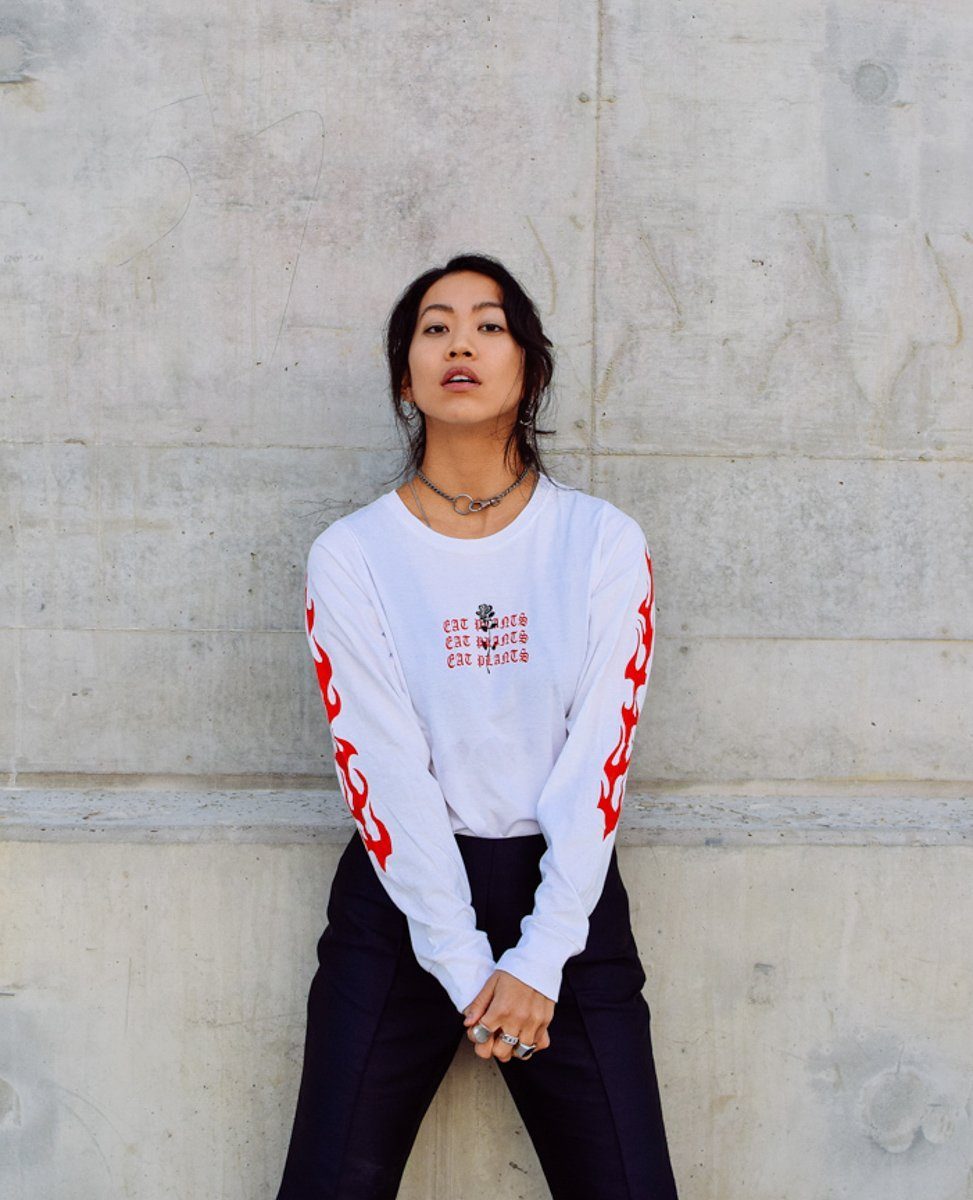 Plant Faced Clothing Eat Plants Goth Flames Long Sleeve