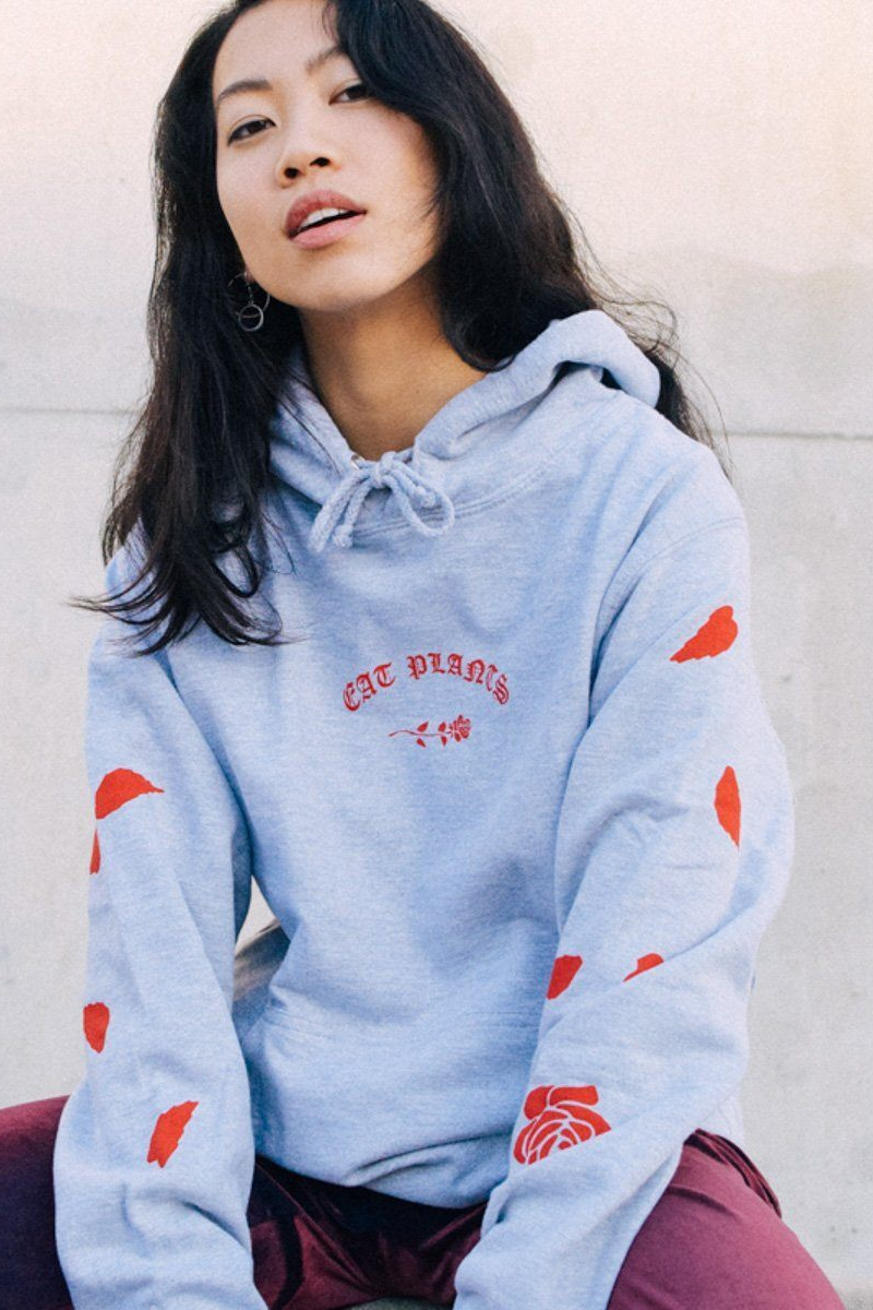 Plant Faced Clothing Damen vegan Eat Plants Scattered Roses Hoodie