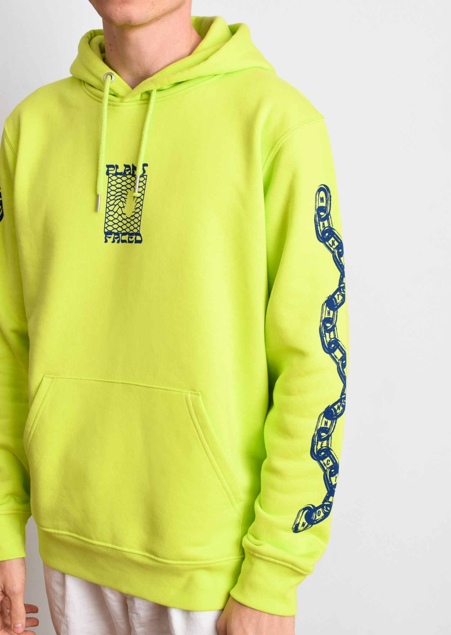 Plant Faced Clothing womens vegan Make The Connection Hoodie - Lime Green
