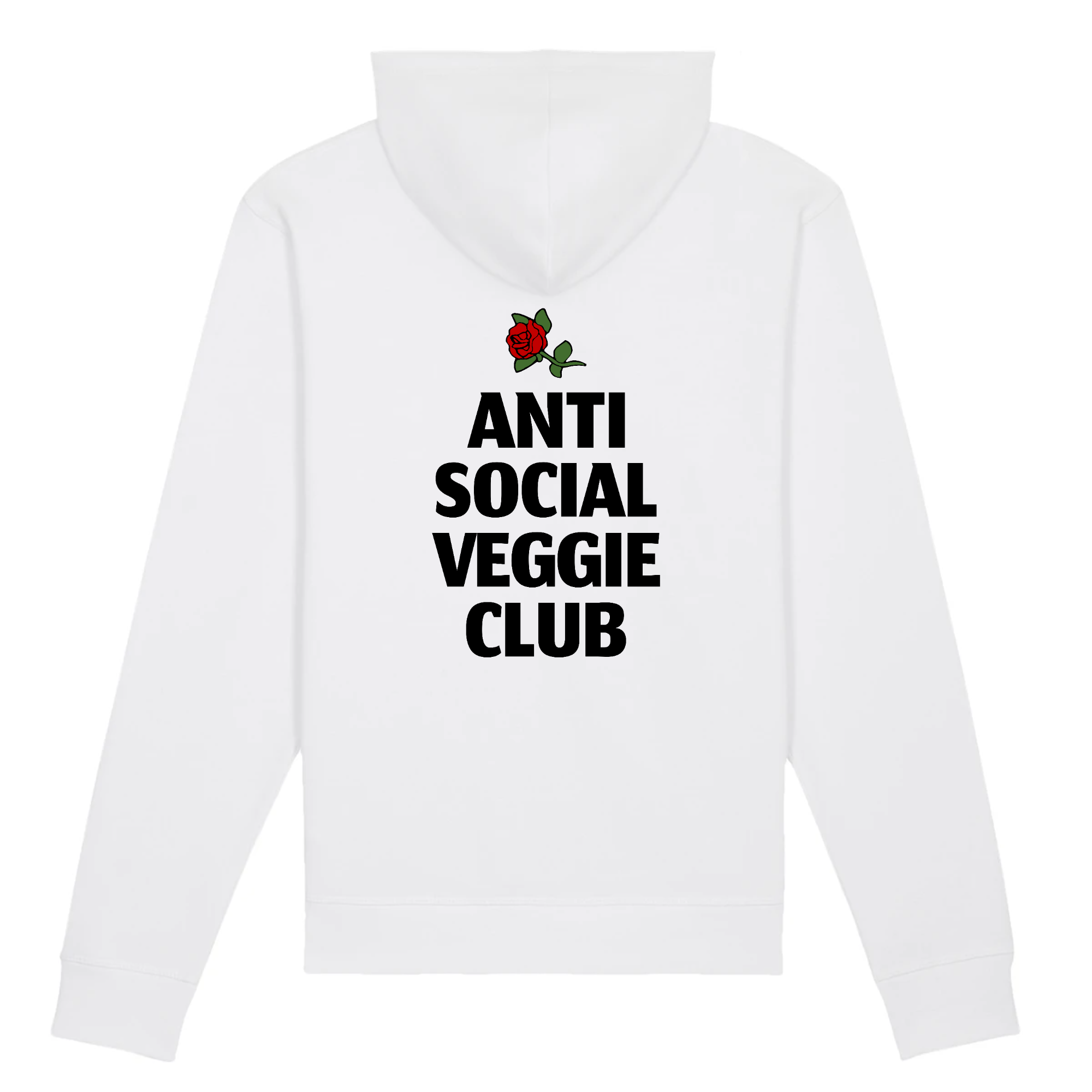 Plant Faced Clothing Hoodie Anti Social Veggie Club White