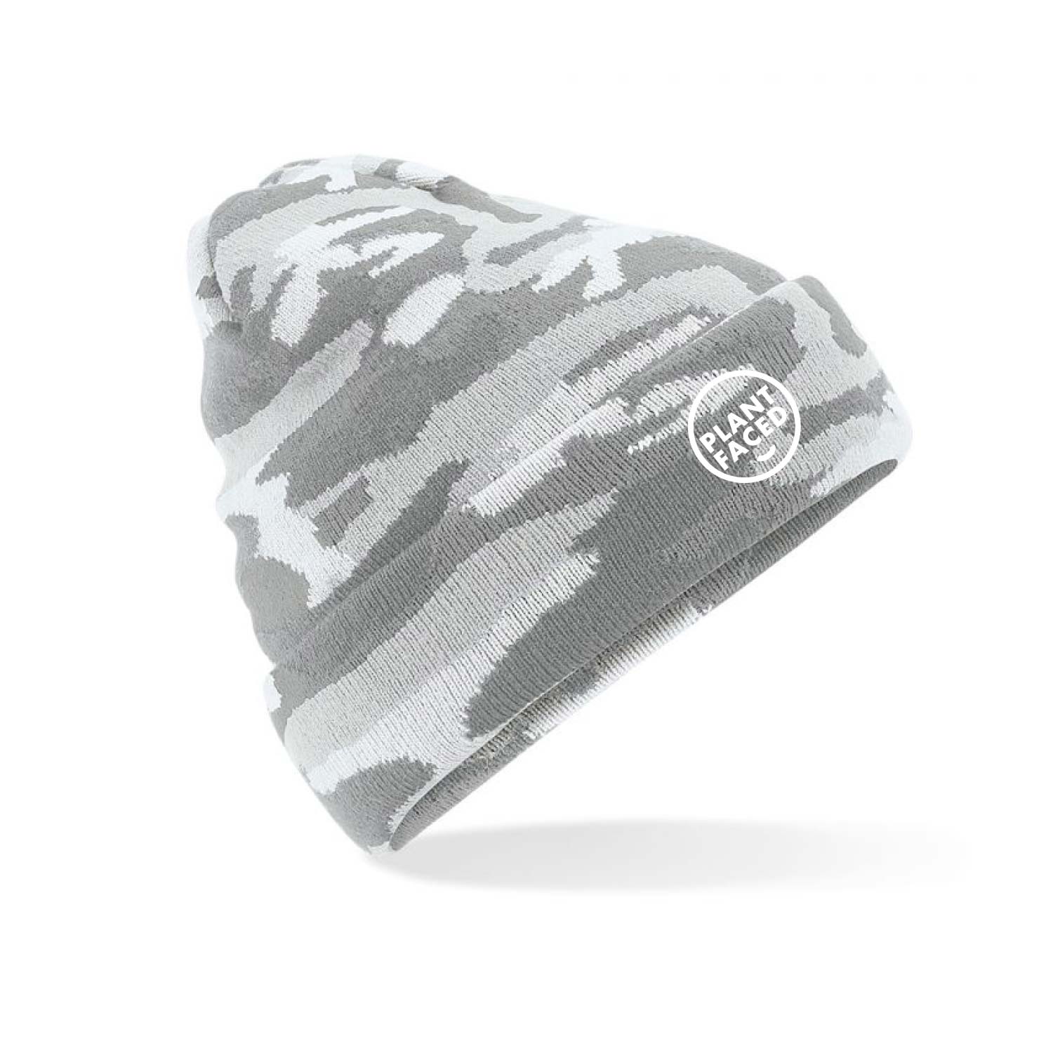 Plant Faced Clothing Beanie Light Camo Grau