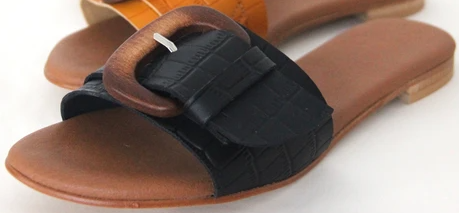 Sharon Woods womens vegan Slides Flo Black