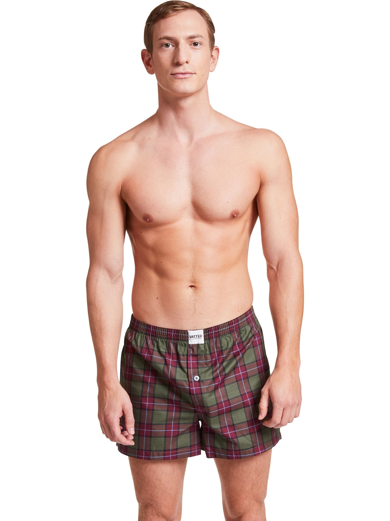 VATTER Boxer Shorts Larry Red / Green Checked