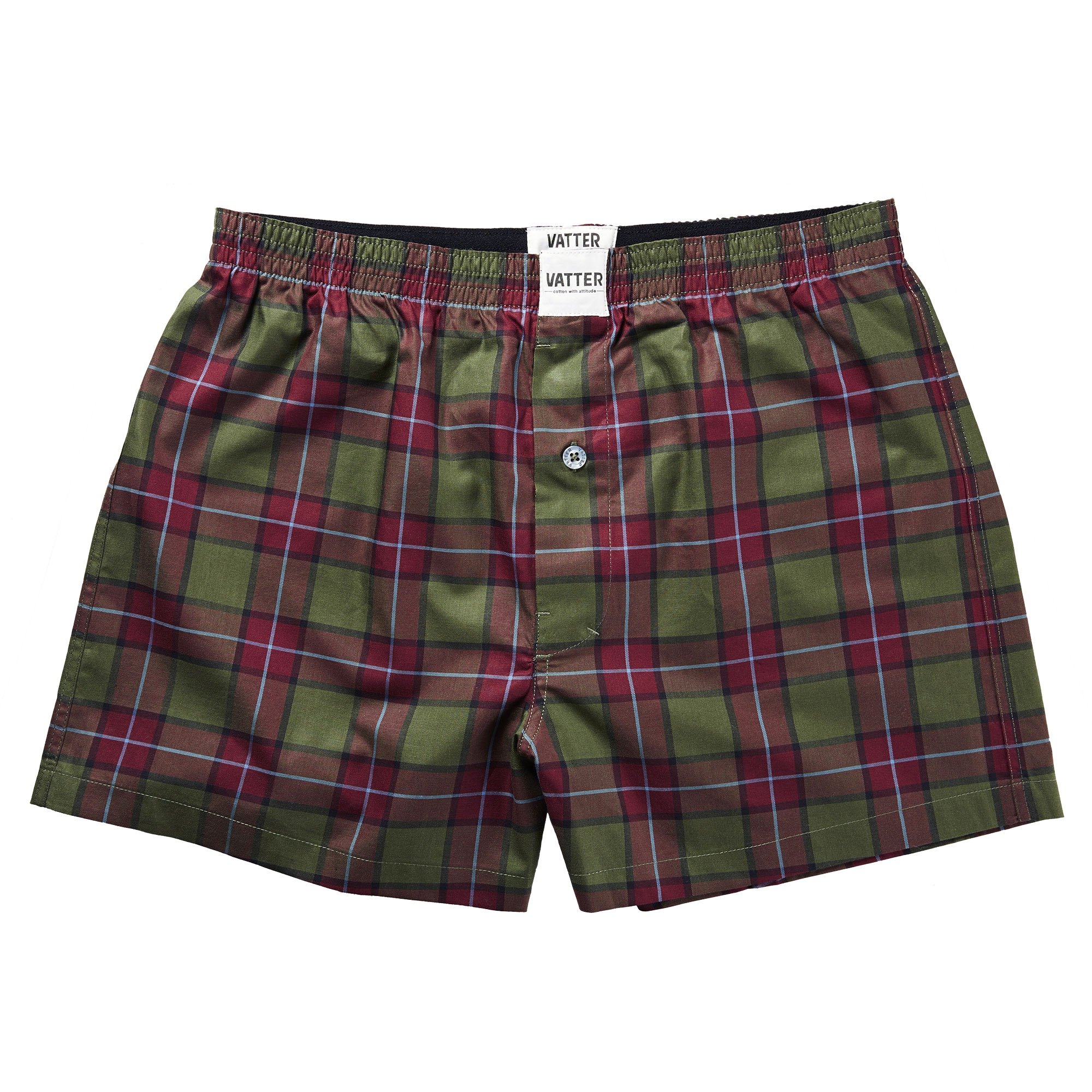 VATTER Boxer Shorts Larry Red / Green Checked
