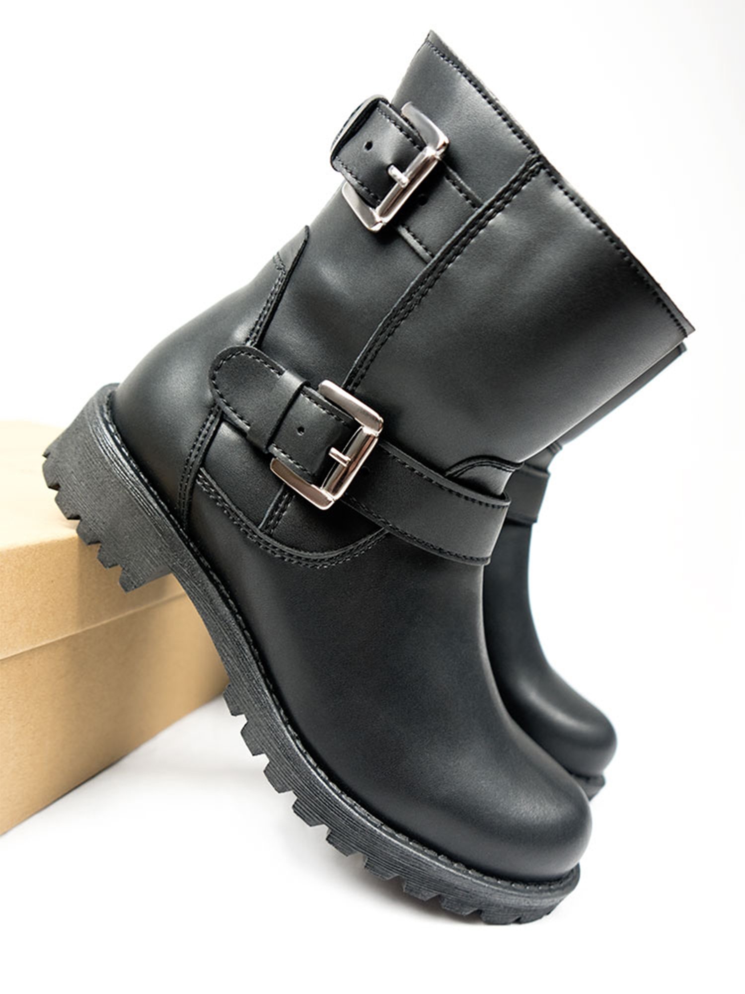 Will's Vegan Store womens vegan Biker Boots Black