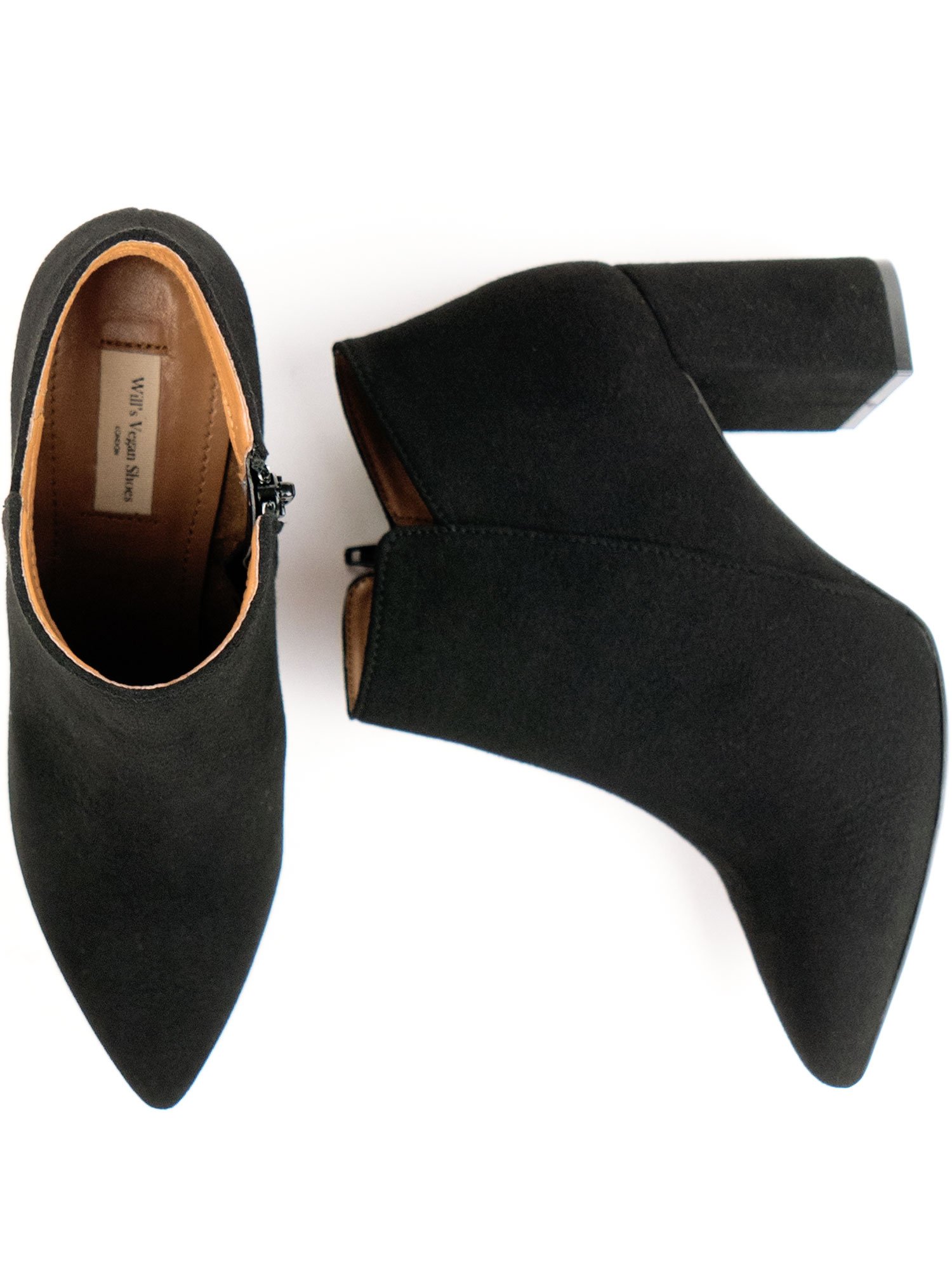 Will's Vegan Store womens vegan Boots Point Toe Black