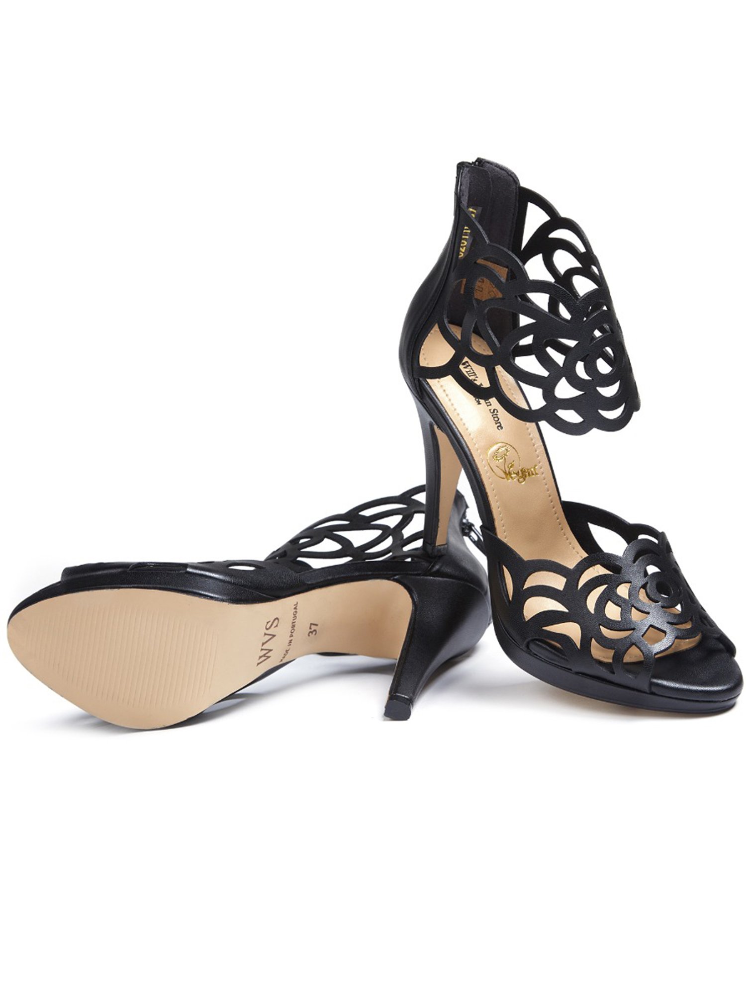 Will's Vegan Store womens vegan Heels Cut Outs Black