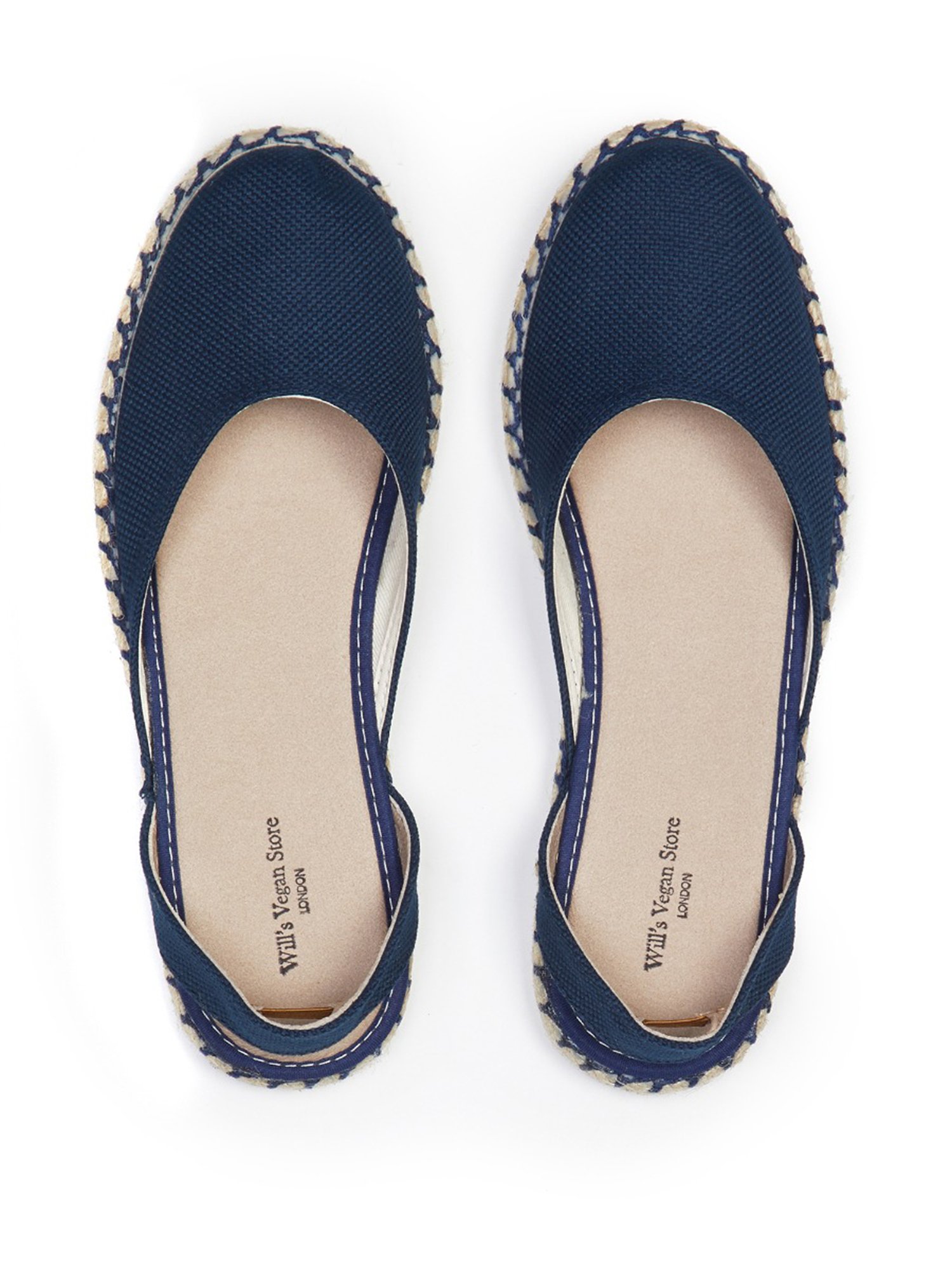 Will's Vegan Store womens vegan Espadrilles Slingbacks Dark Blue