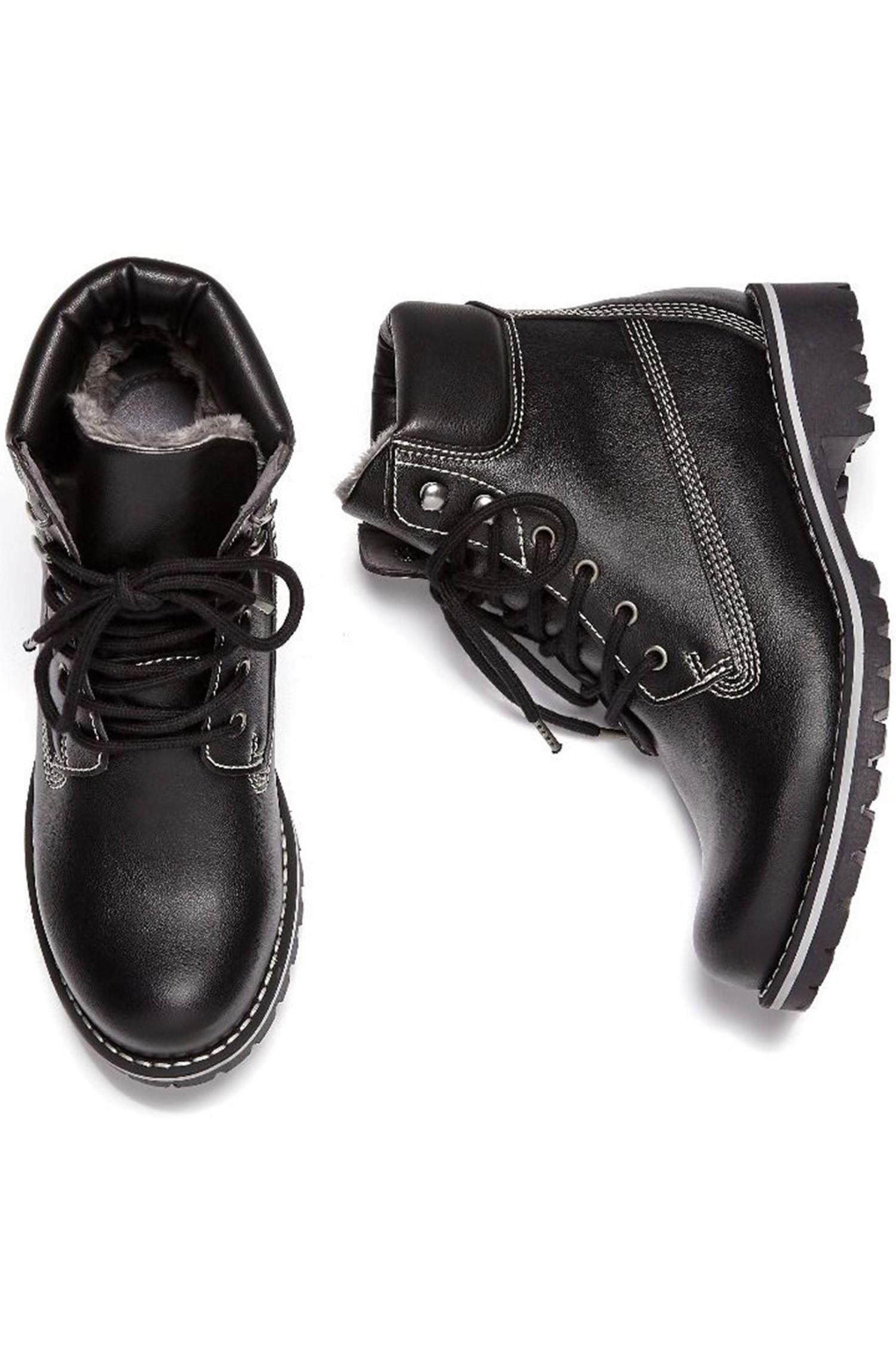Image of Will's Vegan Store dames vegan Dock Boots Gevoerd Zwart