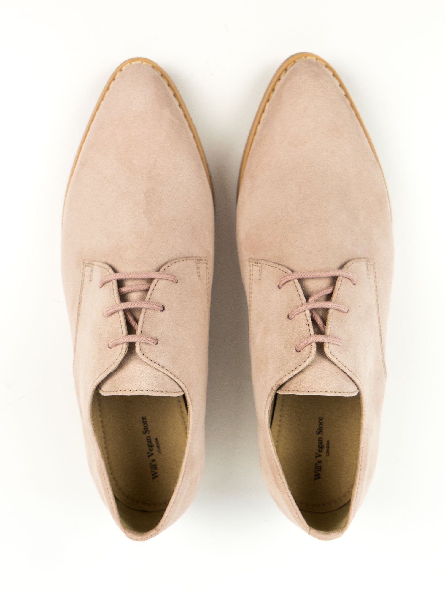Will's Vegan Store womens vegan Derbys Point Toe Pink