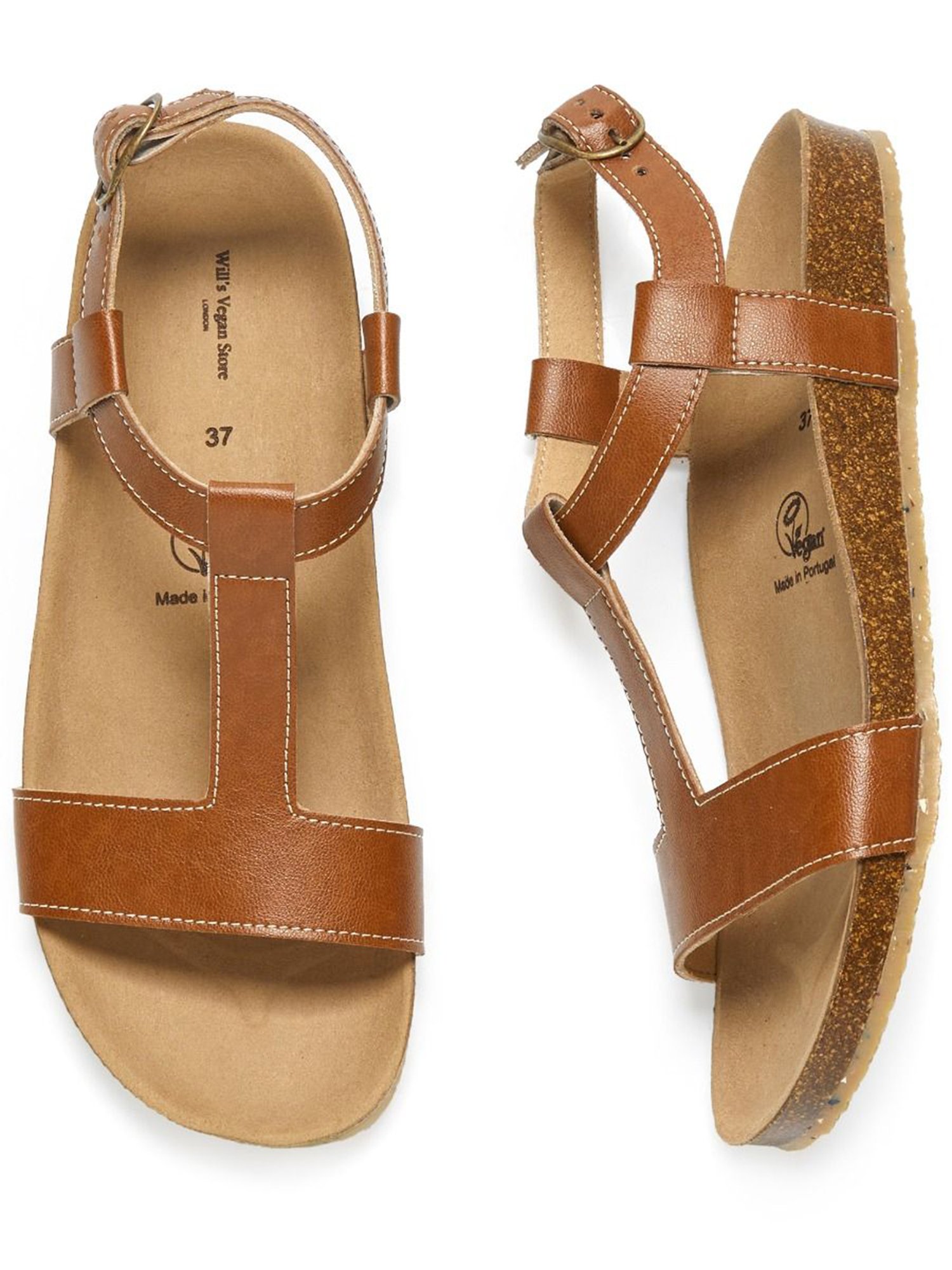 Will's Vegan Store womens vegan Sandals Footbed Brown