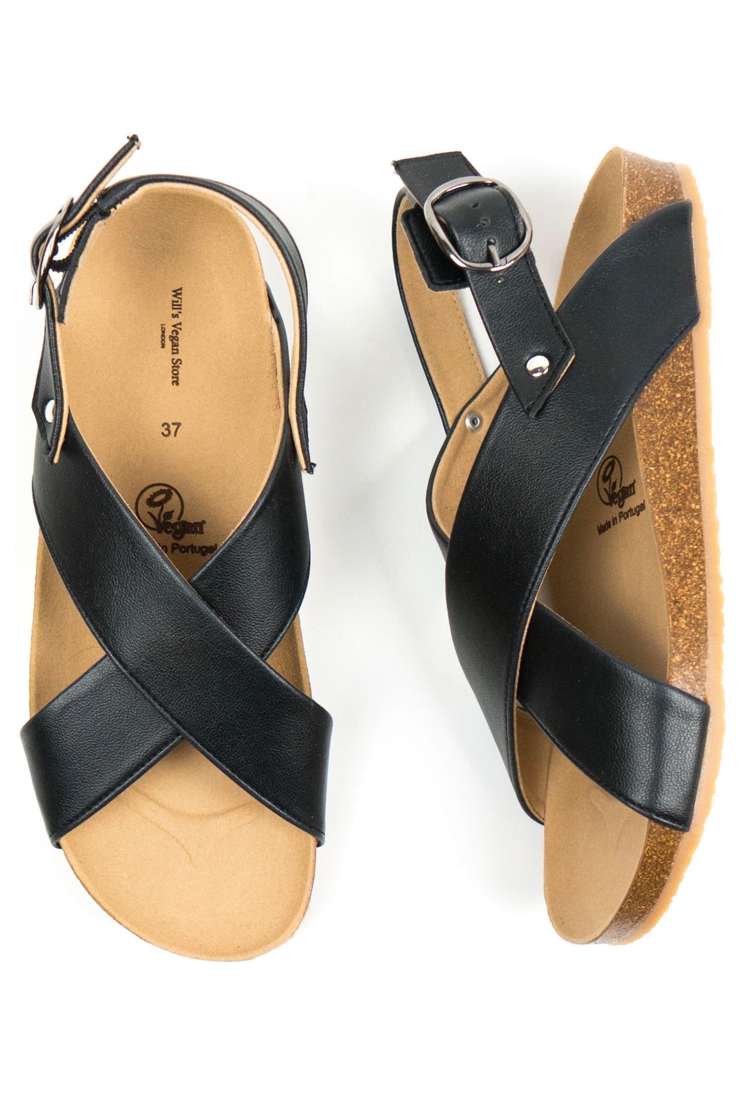 Image of Will's Vegan Store dames vegan Sandalen Huarache Zwart