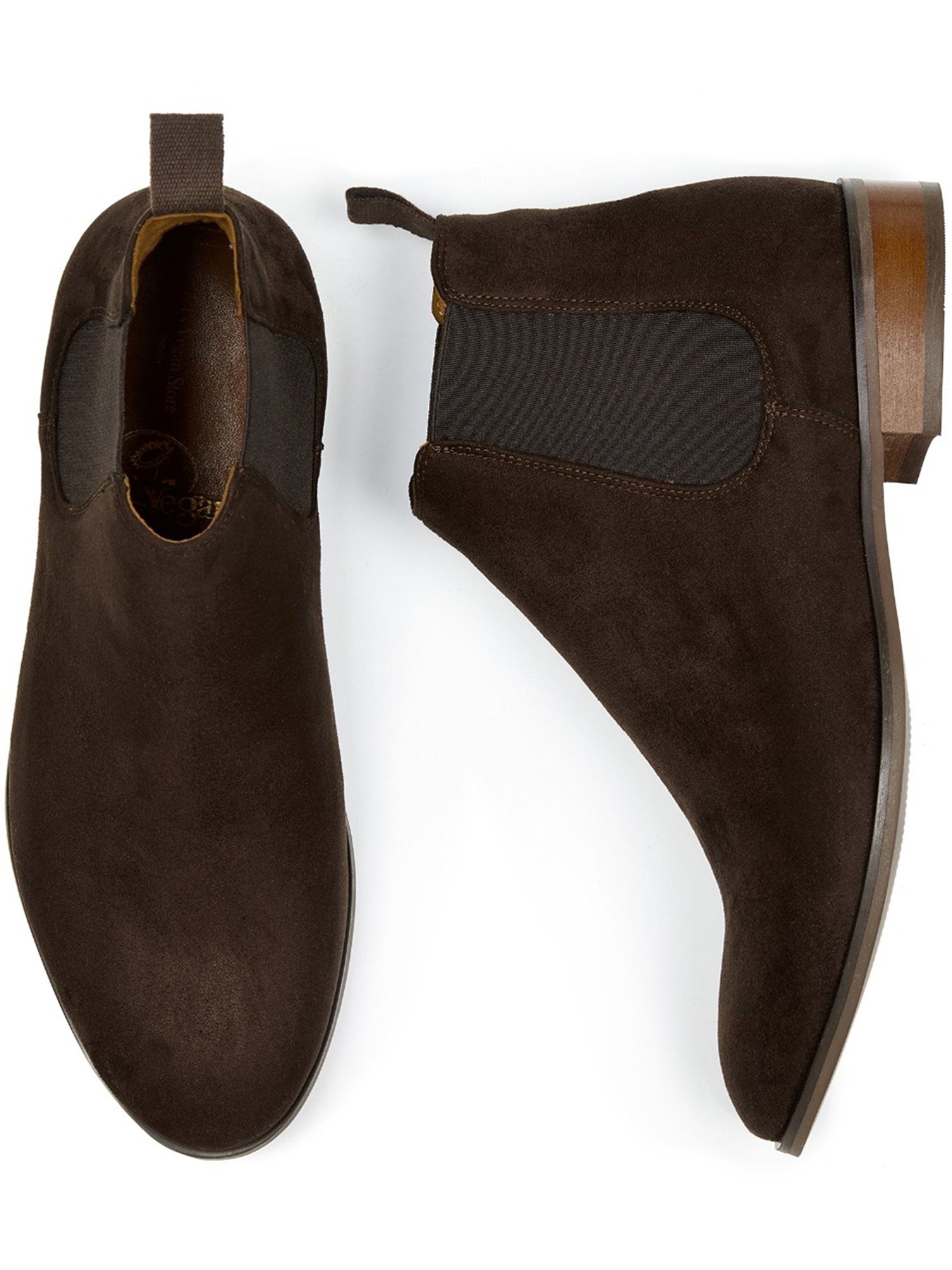 Will's Vegan Store men vegan Chelsea Boots Dark Brown Vegan Suede