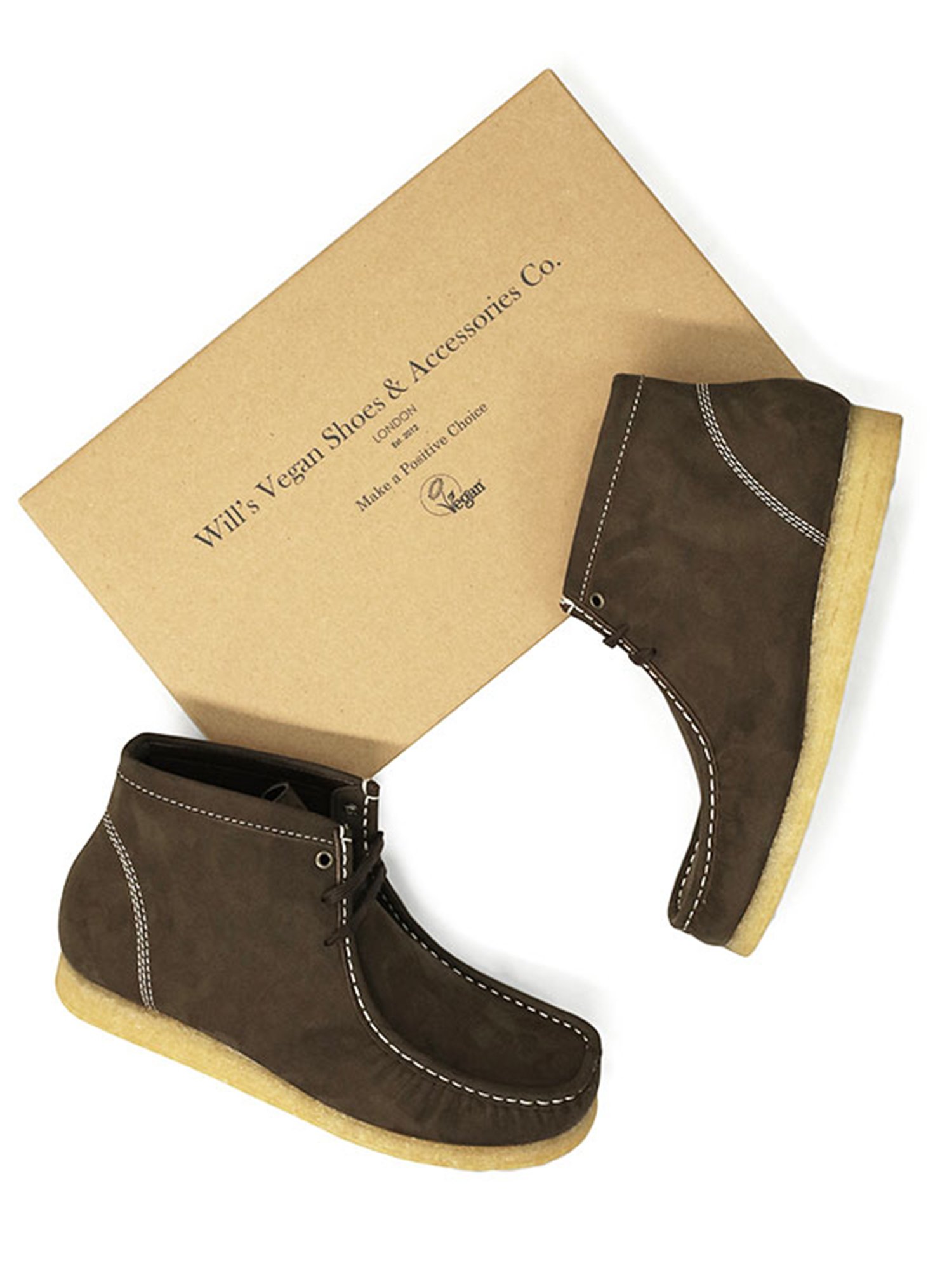Will's Vegan Store men vegan Moccasin Boots Dark Brown