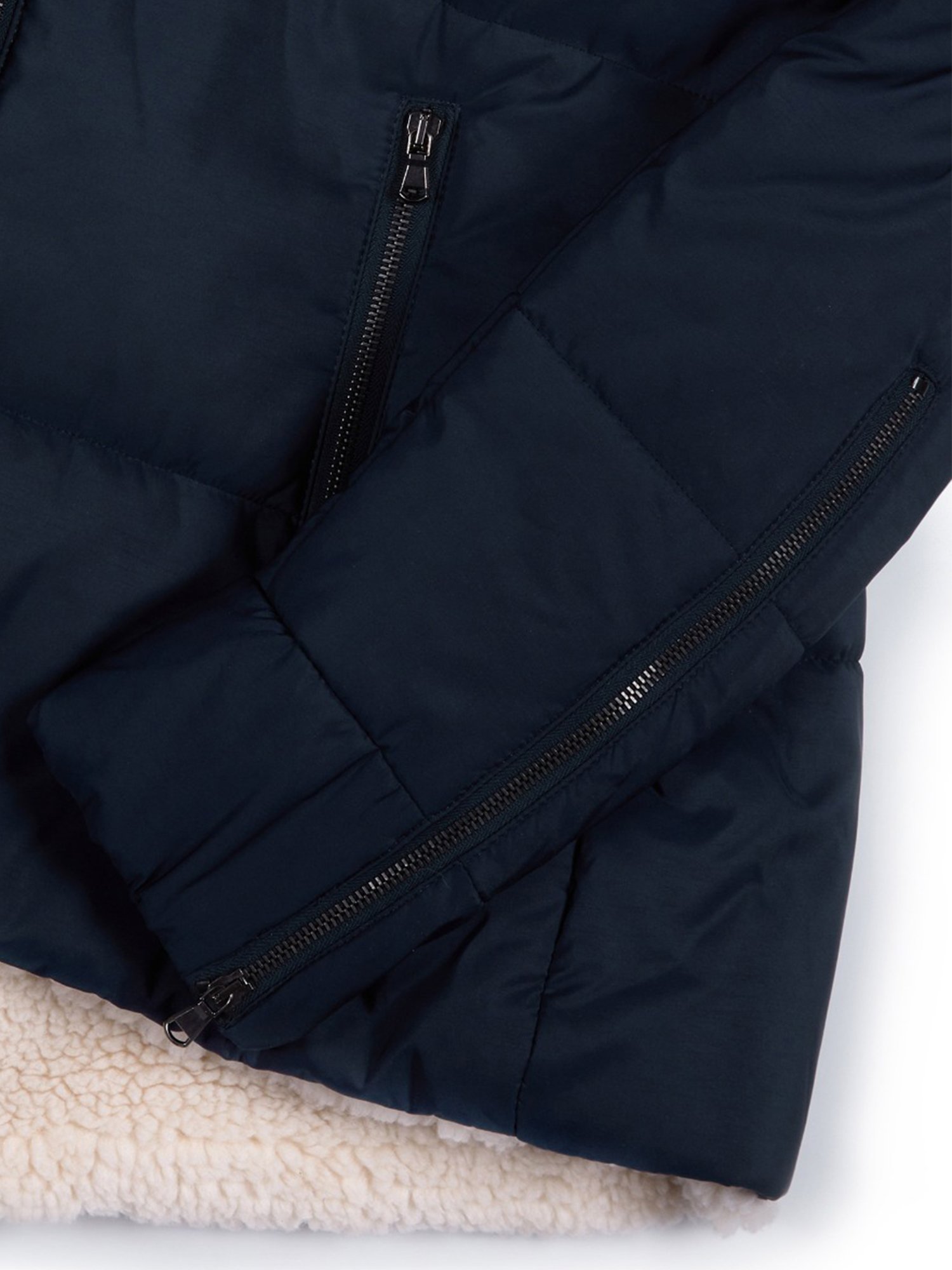 Will's Vegan Store womens vegan Vegan Shearling Puffer Dark Blue & Cream