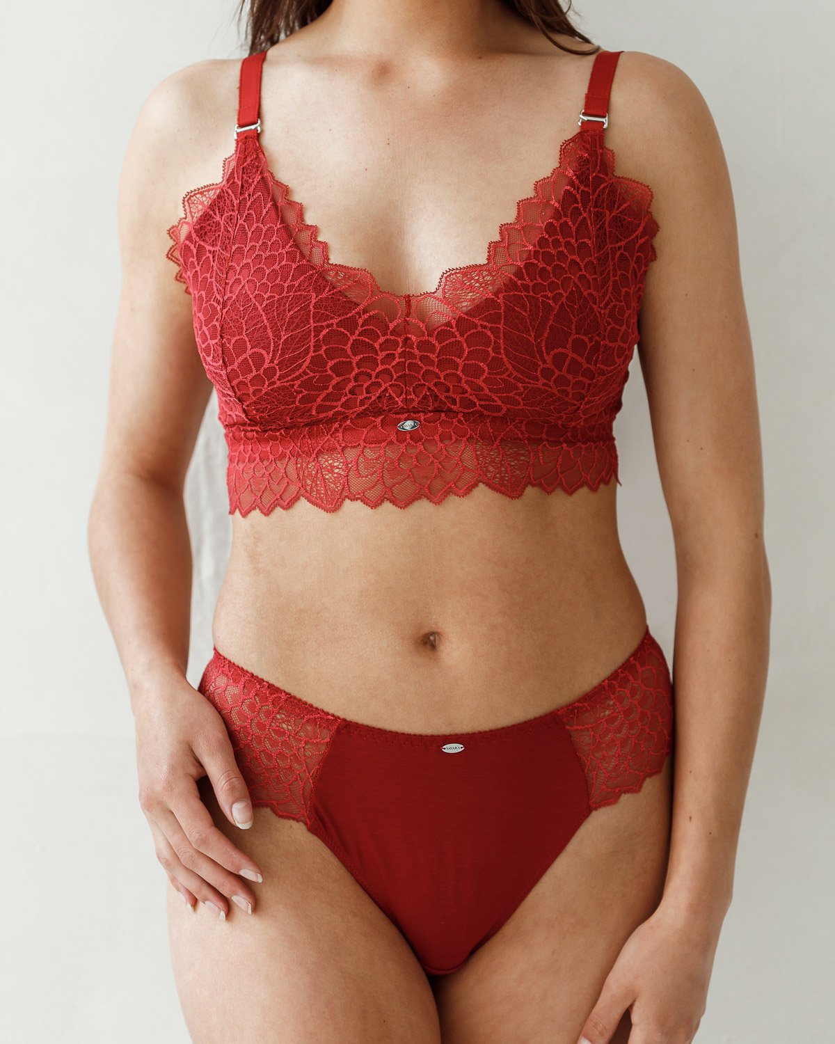 Savara Intimates womens vegan Bra Willow Red