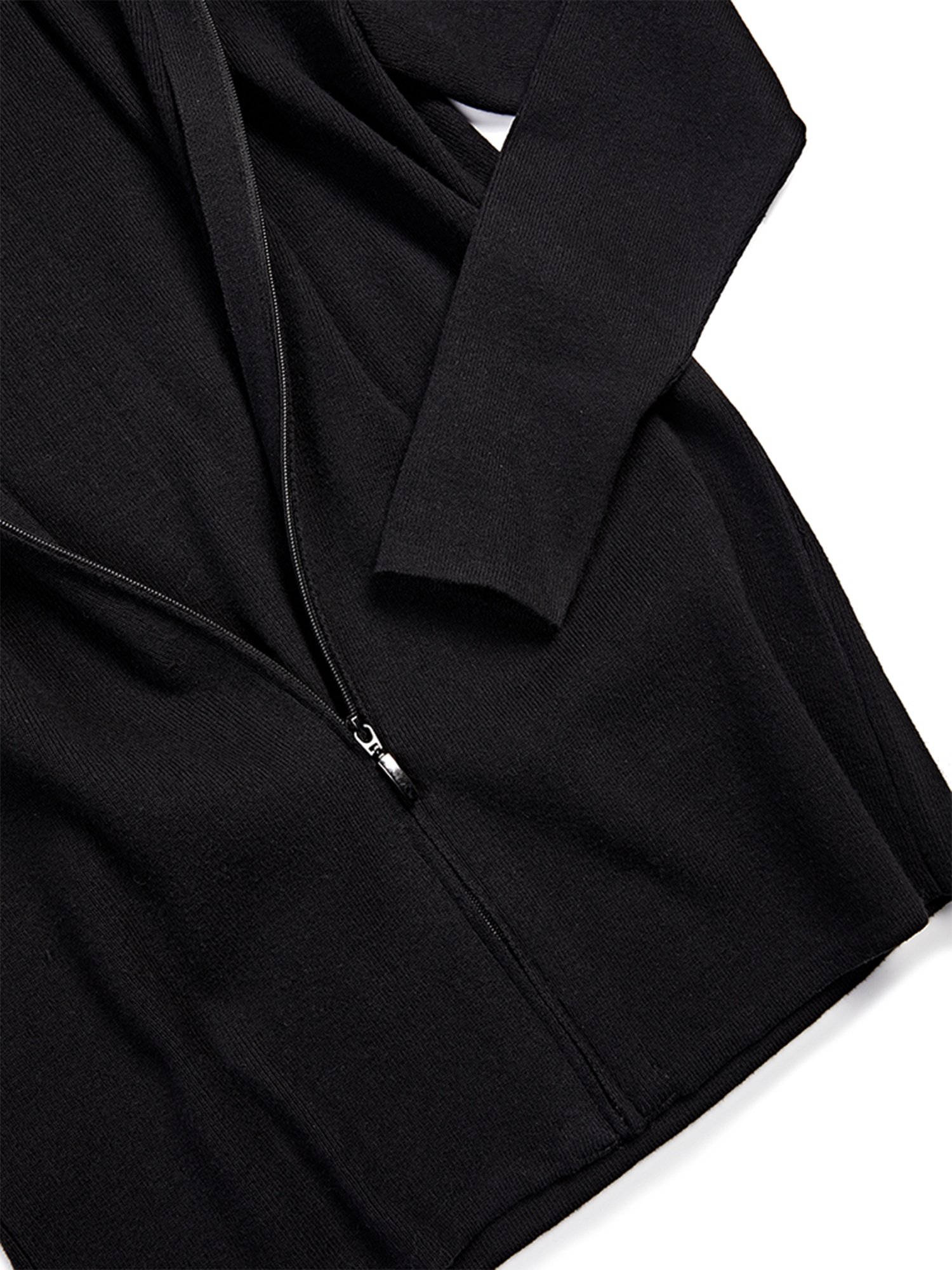 Will's Vegan Store Cardigan Hooded Knit Black 
