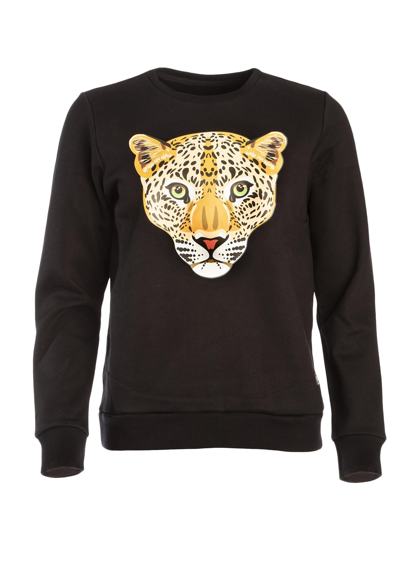MAHLA womens vegan Sweatshirt Wild Cat Black
