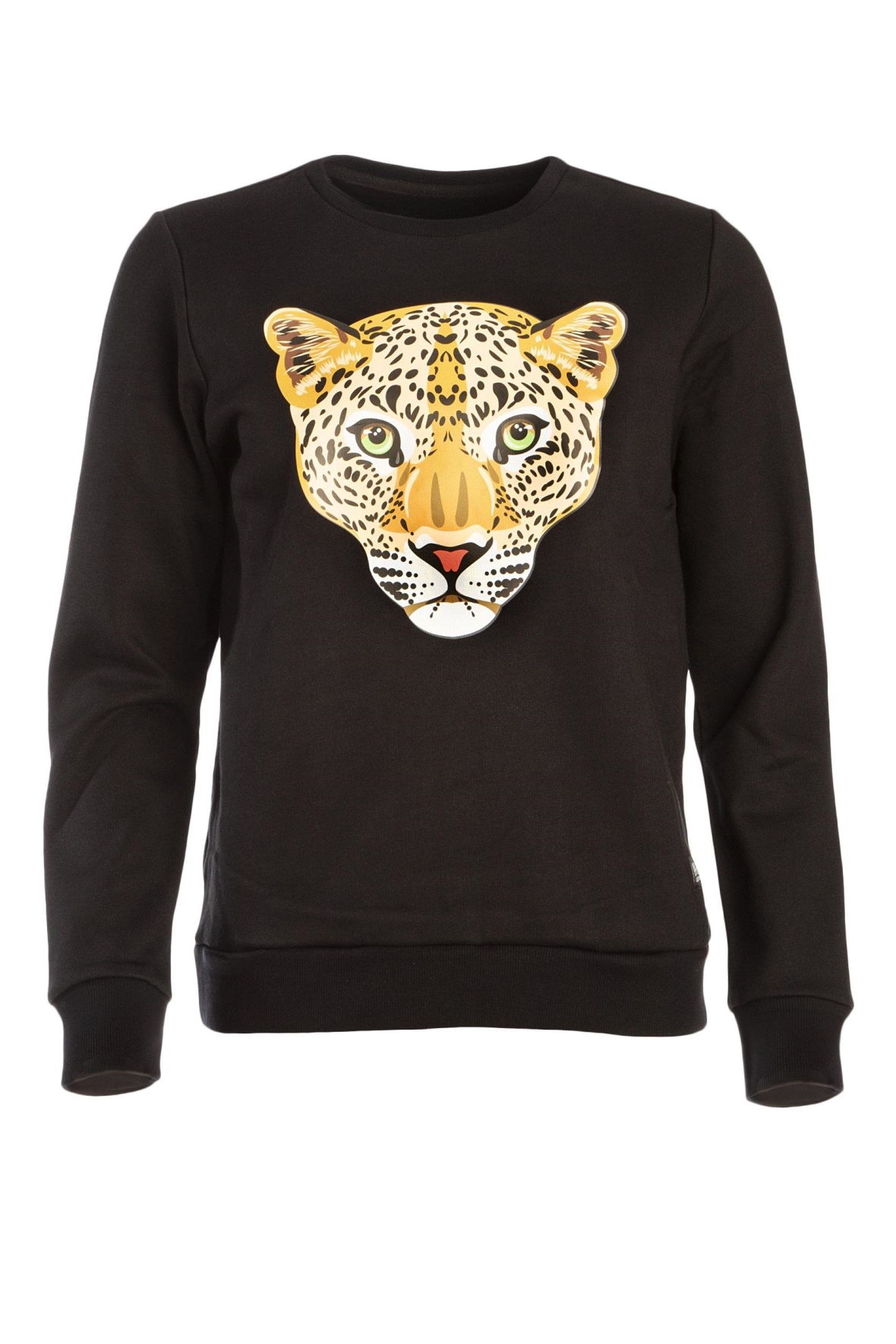 MAHLA Damen vegan Sweatshirt Wild Cat Schwarz