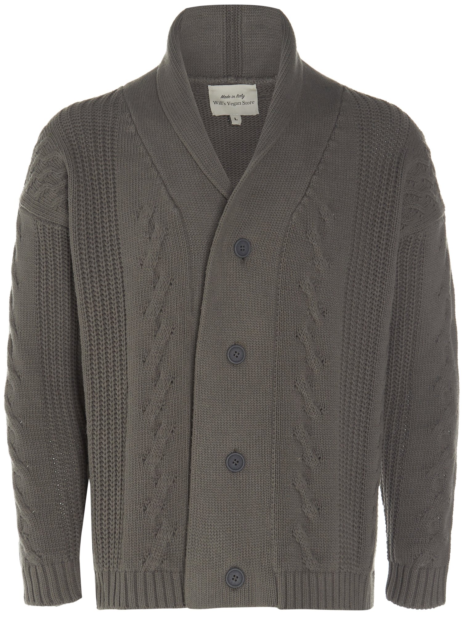 Will's Vegan Store Cardigan Chunky Knit Gray