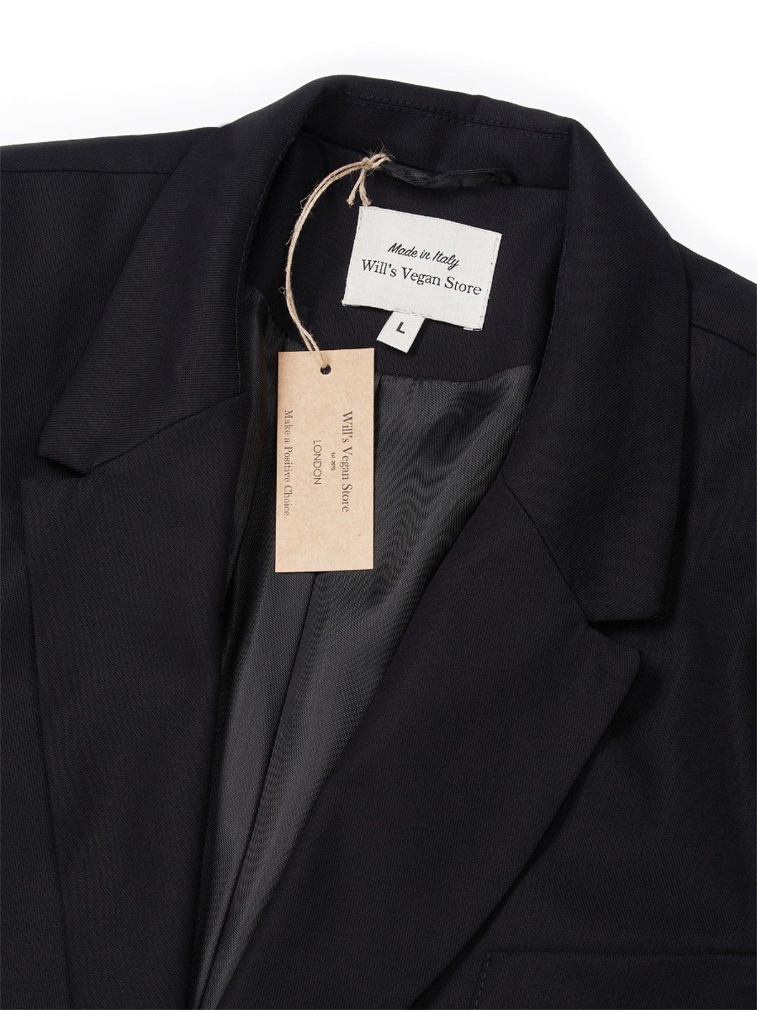 Will's Vegan Store men vegan Jacket Two Piece Suit Black