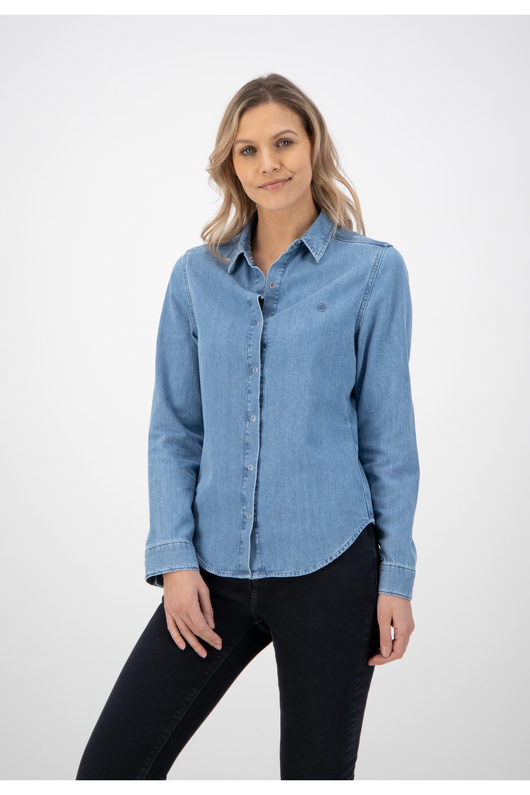 MUD Jeans dames vegan Denim Shirt Betty Steenblauw product