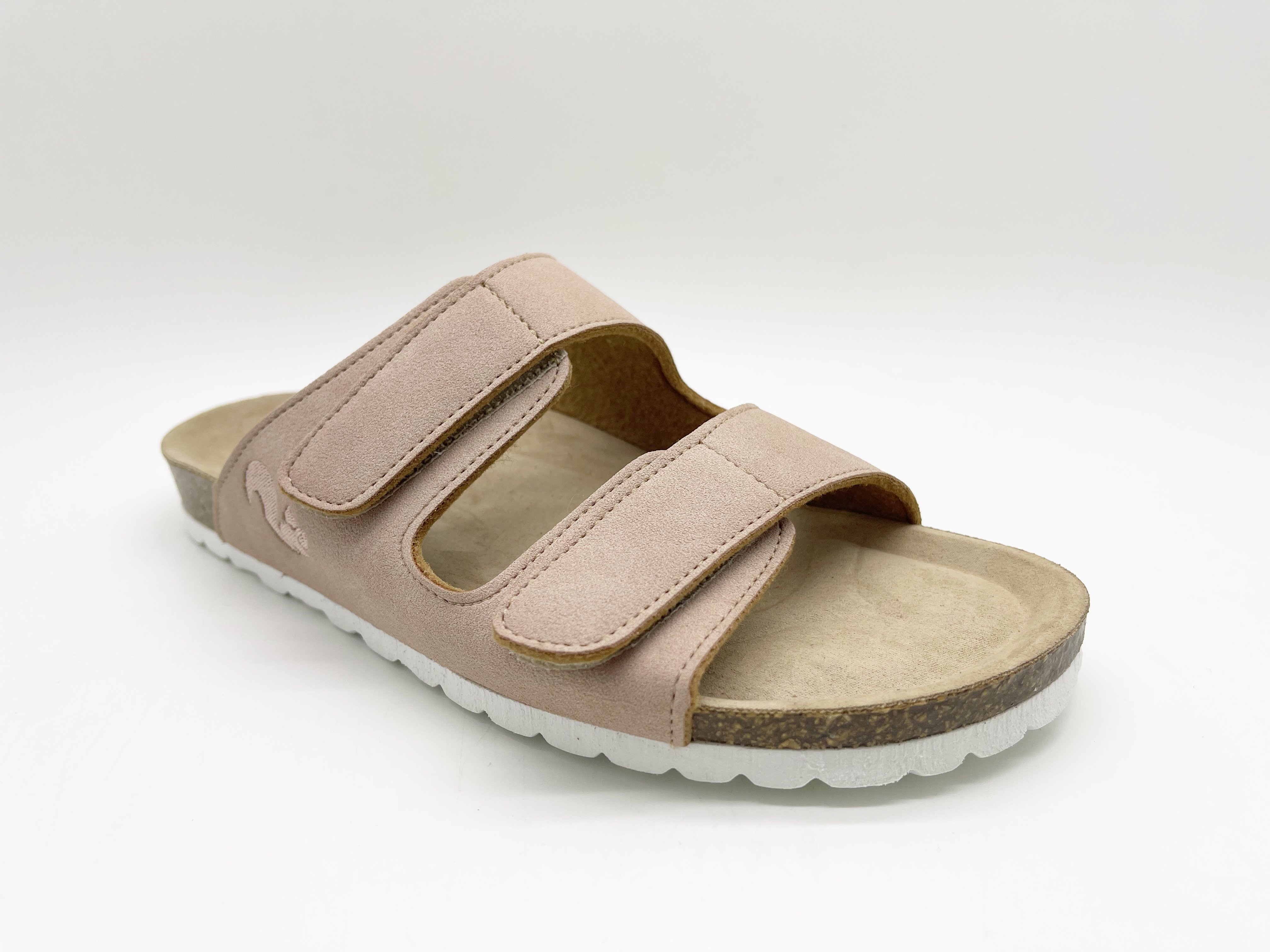 48132 - Herren vegan Hausschuhe Klettverschluss Rosa