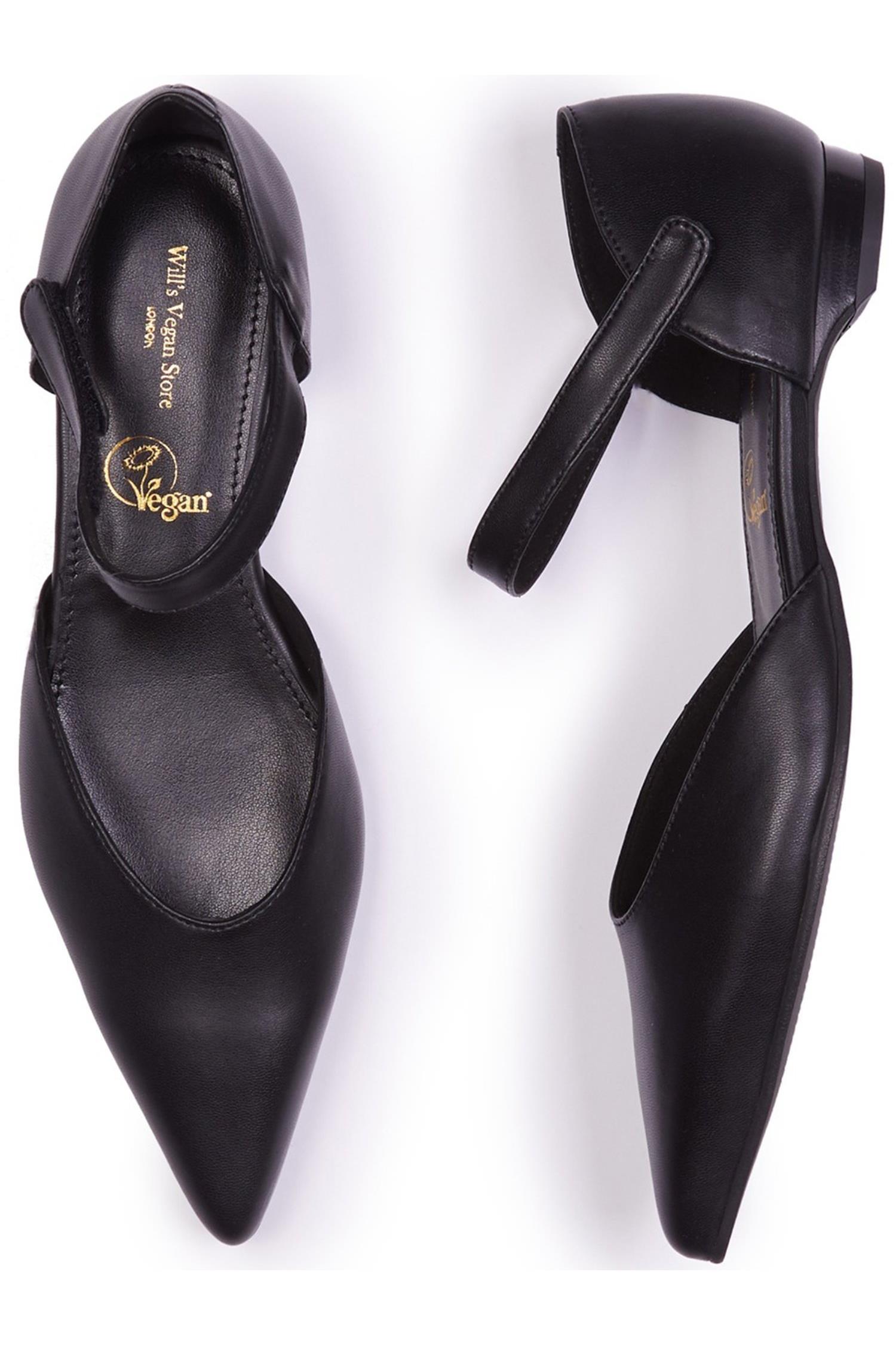 Image of Will's Vegan Store dames vegan Ballerina's Point Toe Zwart