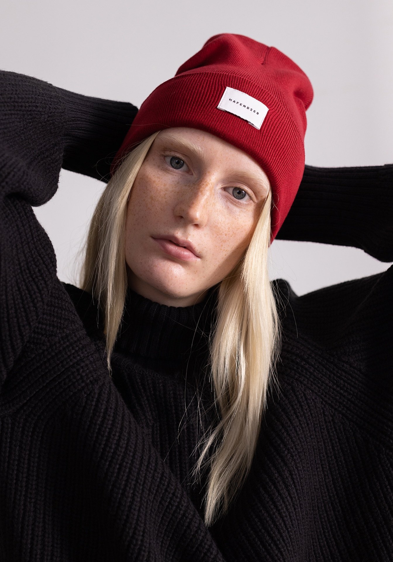 Hafendieb men vegan Beanie Slicht Red
