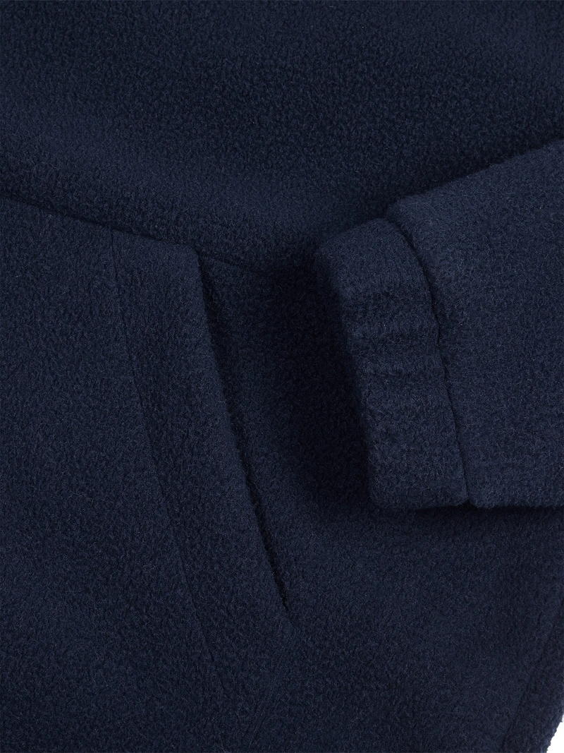 Will's Vegan Store Women's Windbreaker Fleece Quarter Zipper Dark Blue