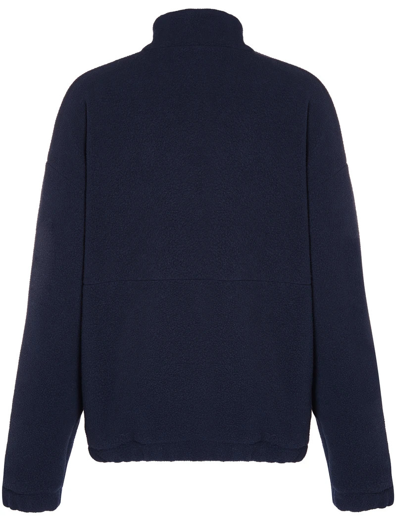 Will's Vegan Store Women's Windbreaker Fleece Quarter Zipper Dark Blue