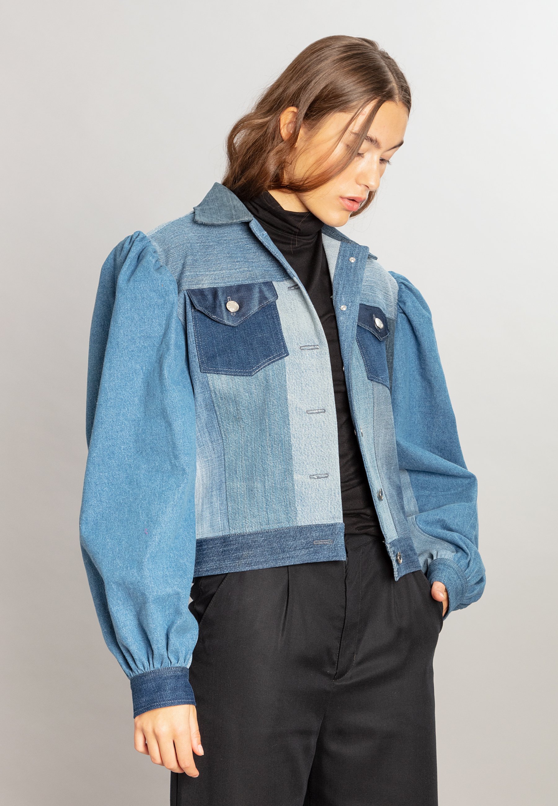 MAHLA womens vegan Denim Jacket Dagny Washed Blue