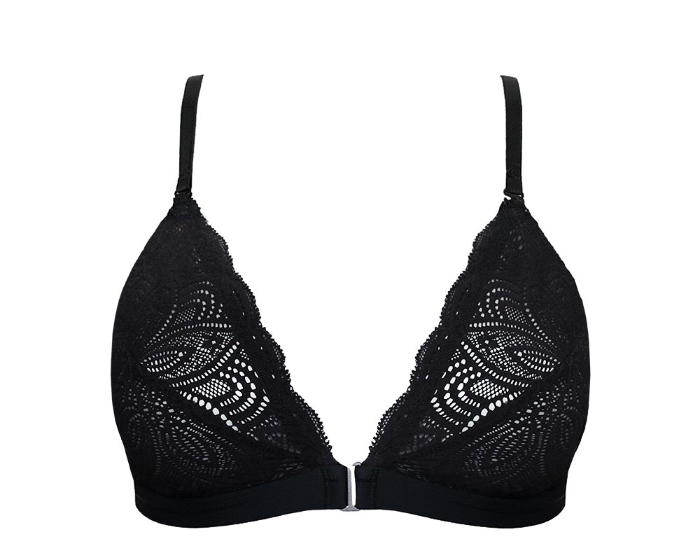 Anekdot womens vegan Soft Bra Earth Black T1