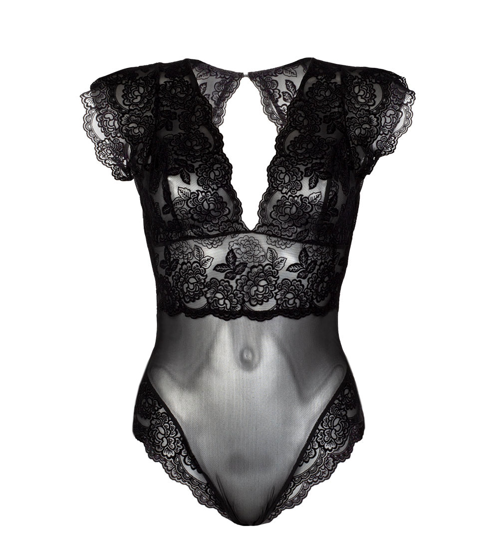 Anekdot womens vegan Bodysuit Amara Black Velvet