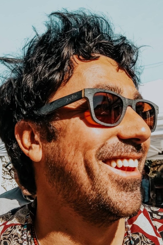 Image of Joplins Sunglasses mannen vegan Zonnebril Maan Hout
